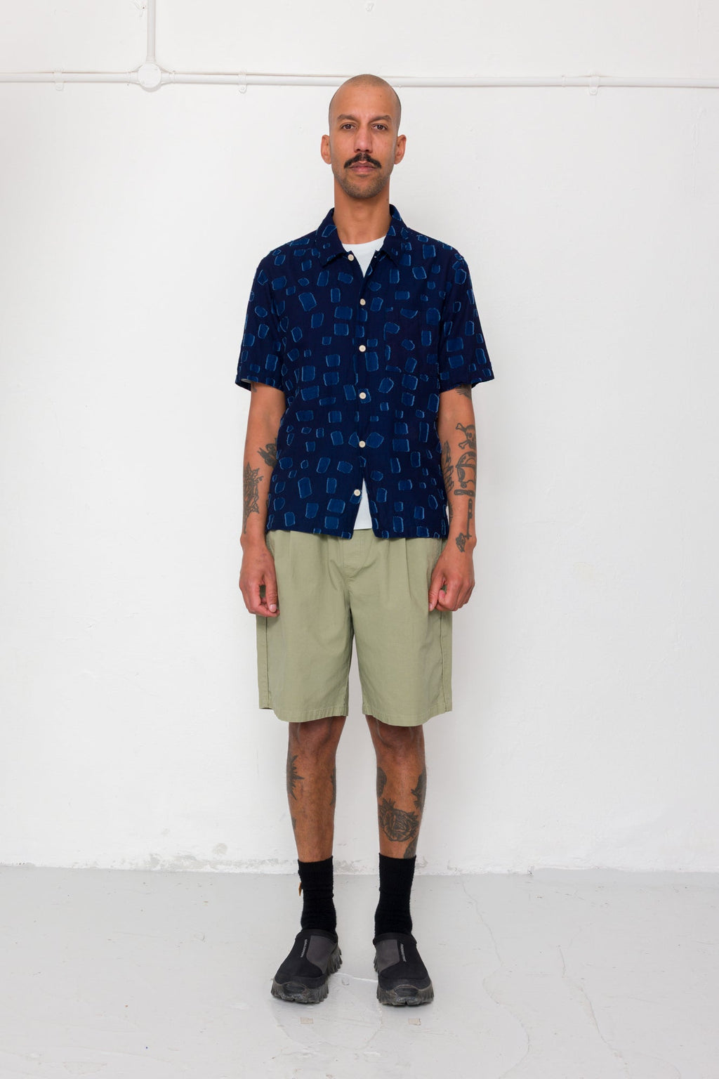 Gabe Shirt - Indigo Irregular Dot