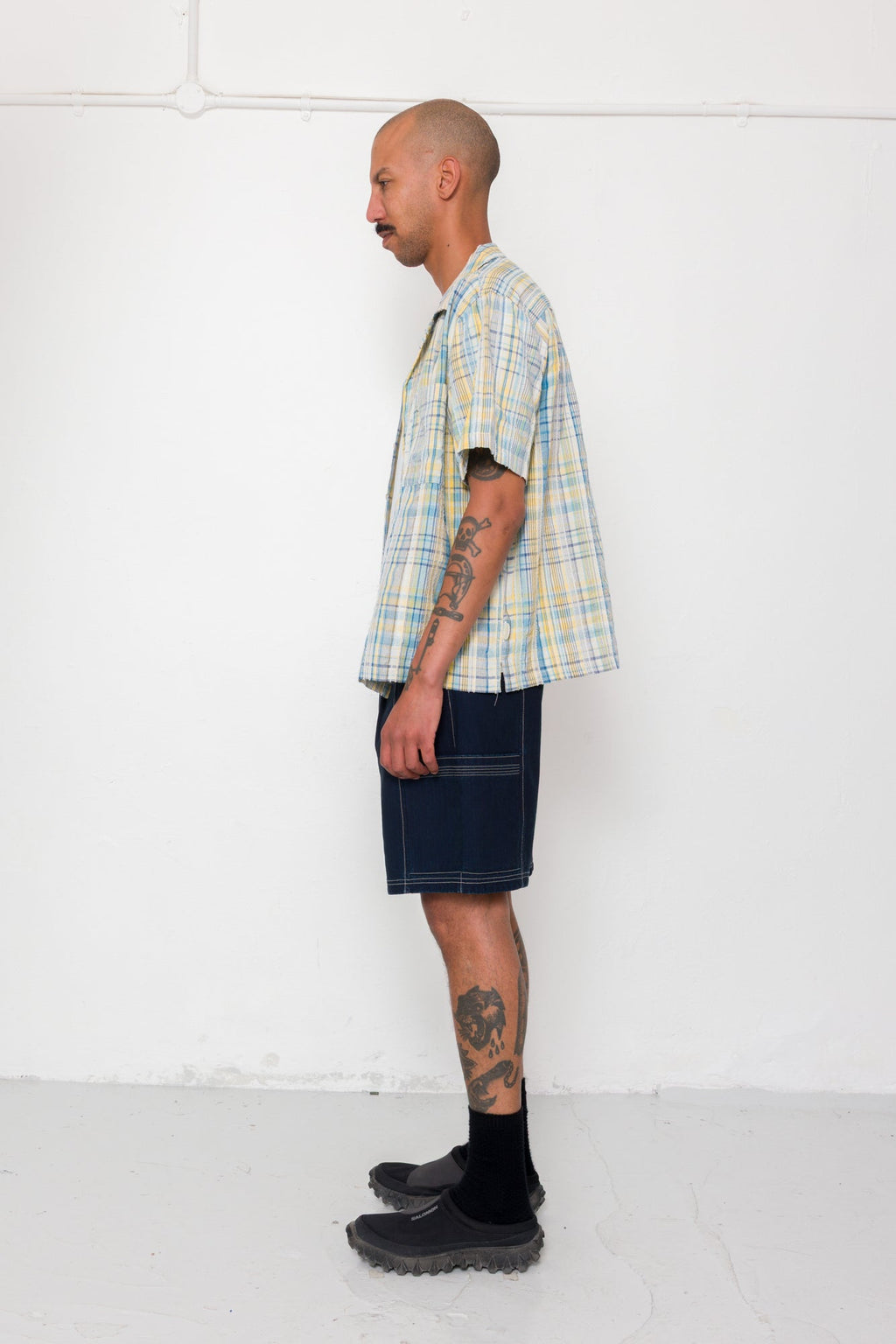 Gabe Shirt - Yellow Blue Cut Check