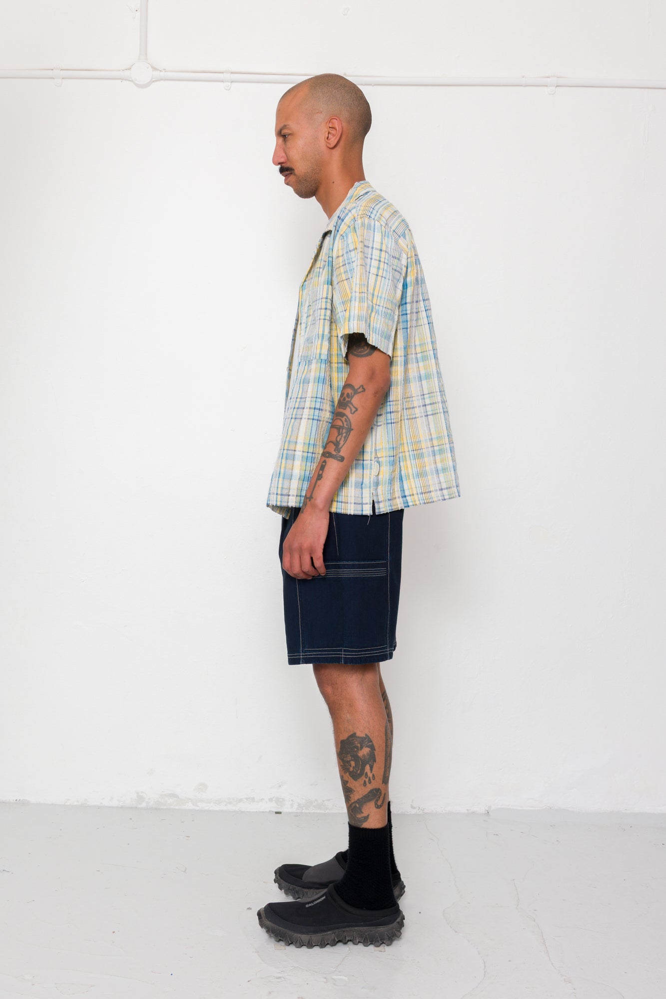 Gabe Shirt - Yellow Blue Cut Check