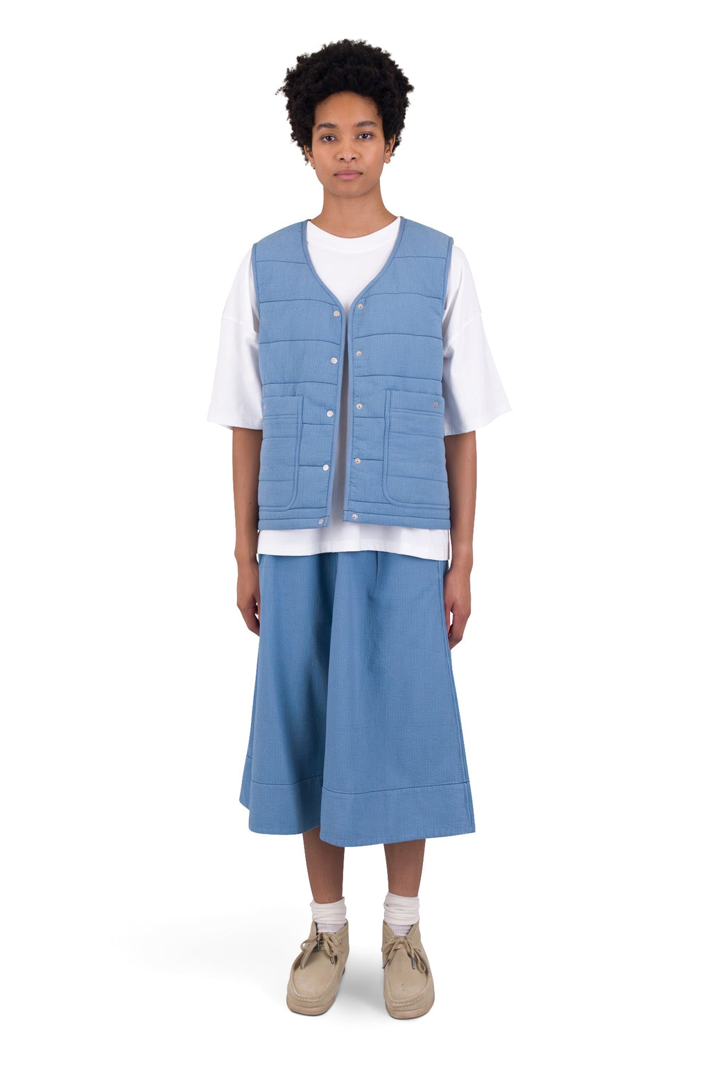 Gilet - Light Indigo Topstitch
