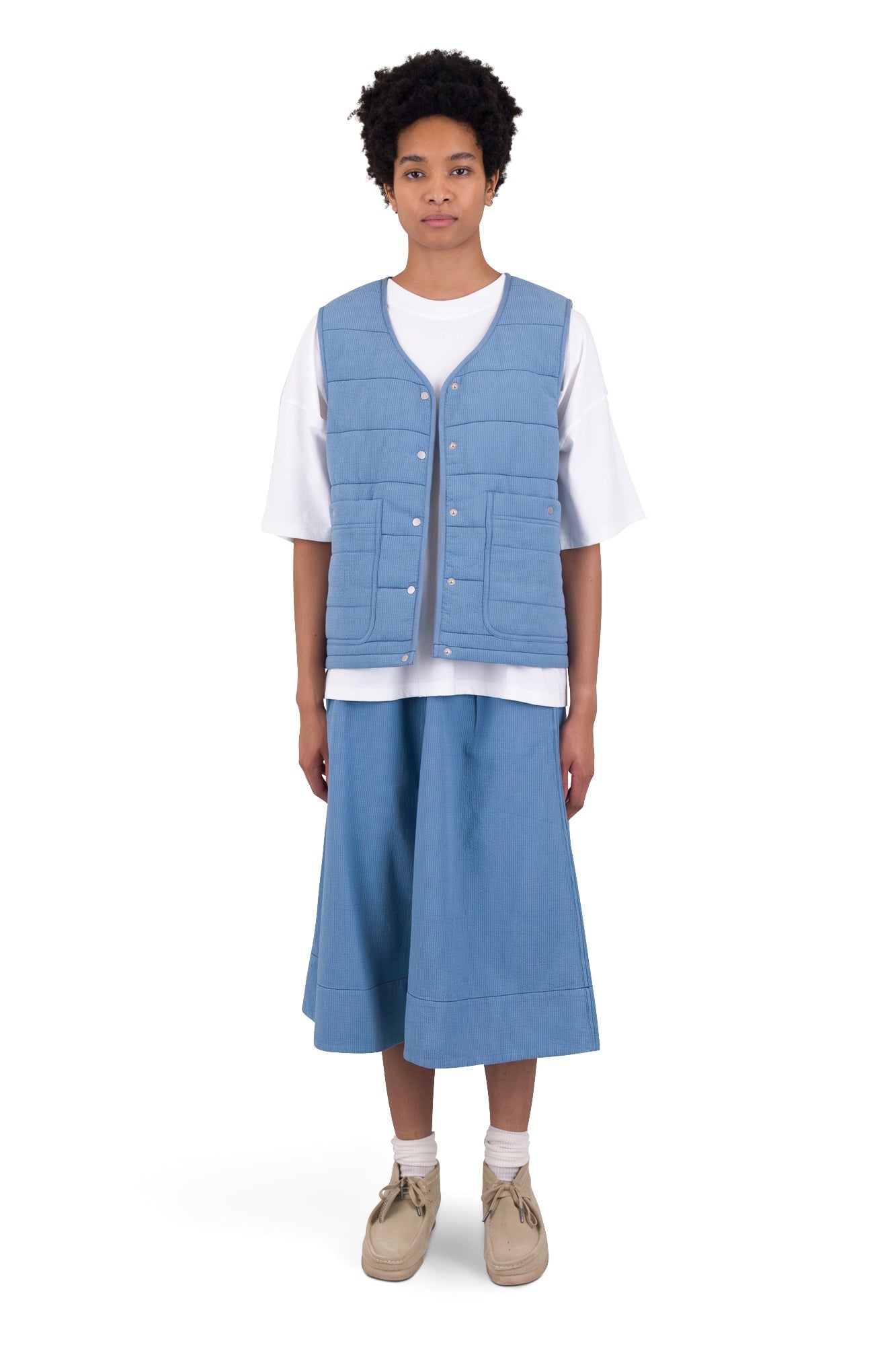 Gilet - Light Indigo Topstitch
