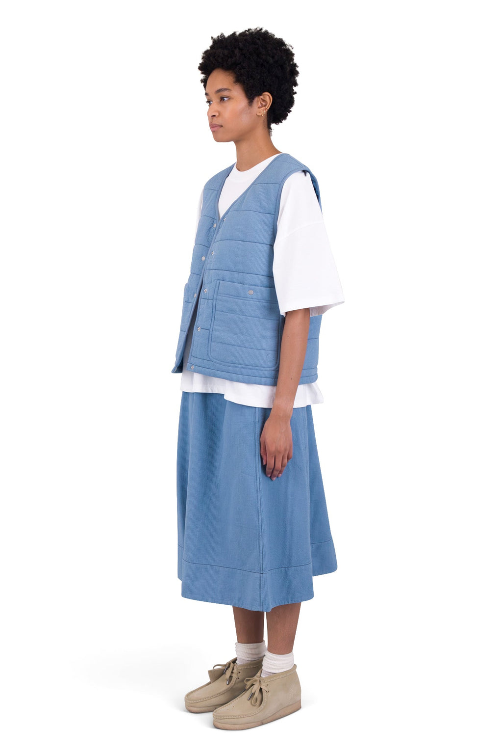 Gilet - Light Indigo Topstitch