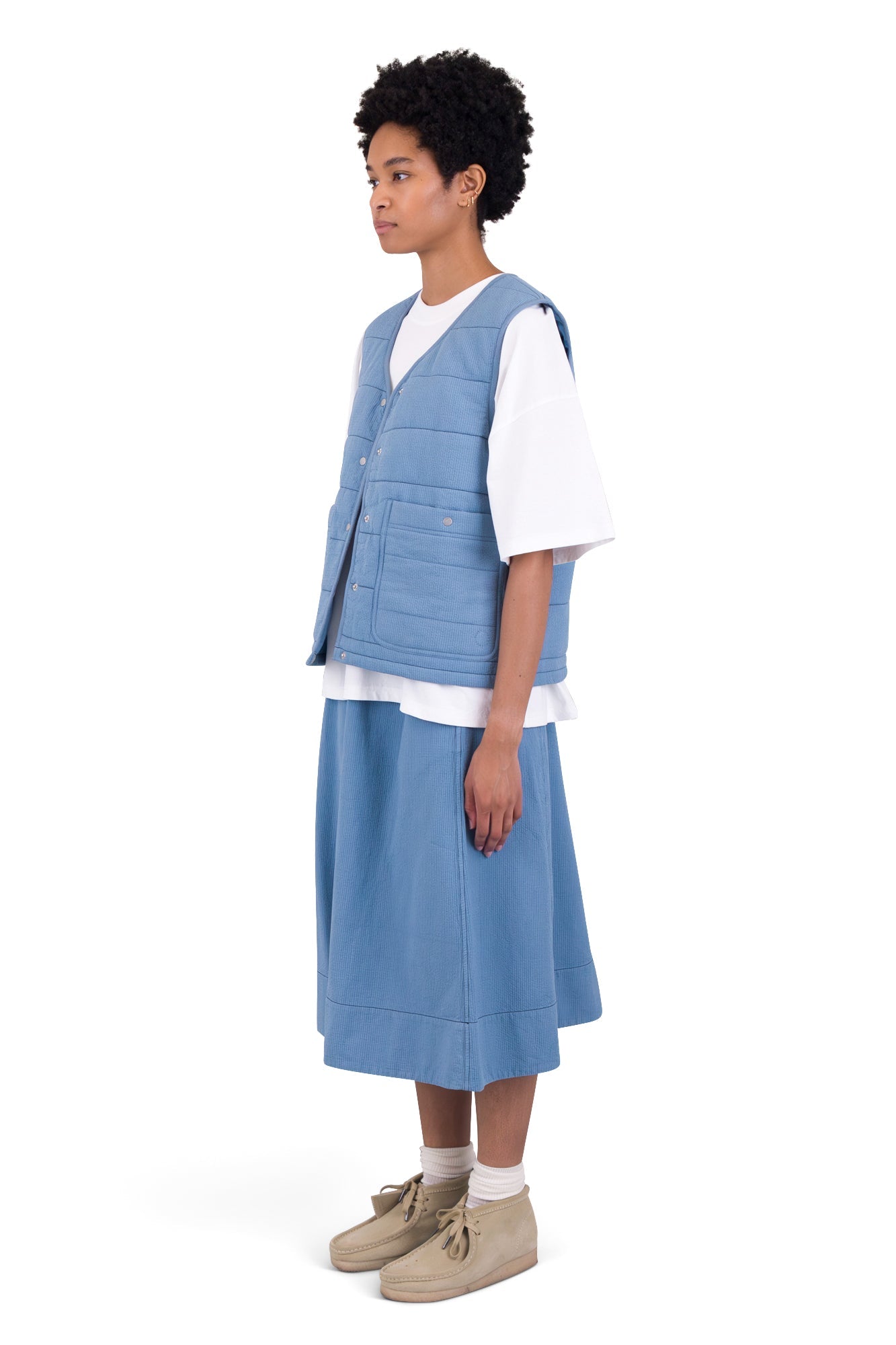Gilet - Light Indigo Topstitch