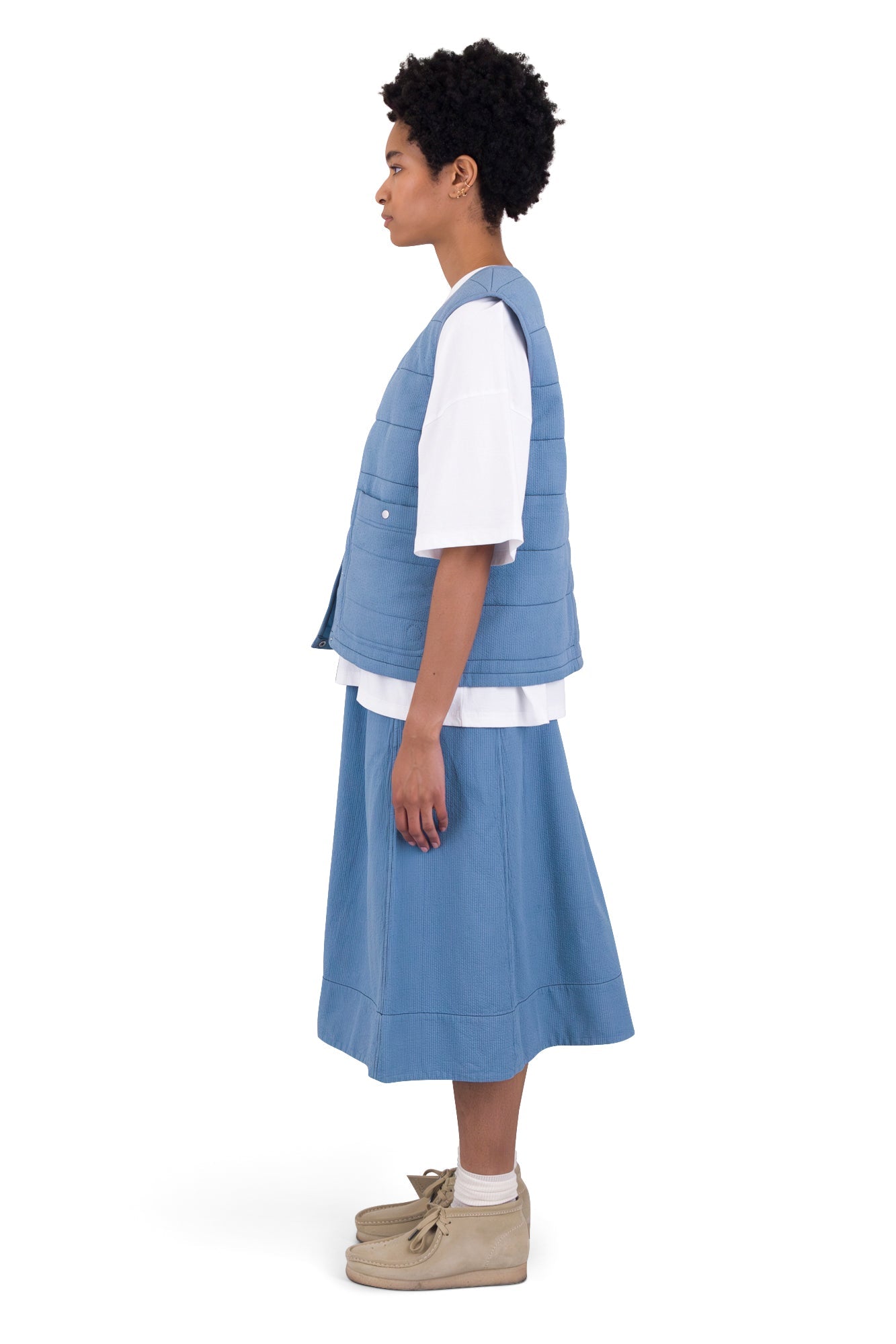 Gilet - Light Indigo Topstitch
