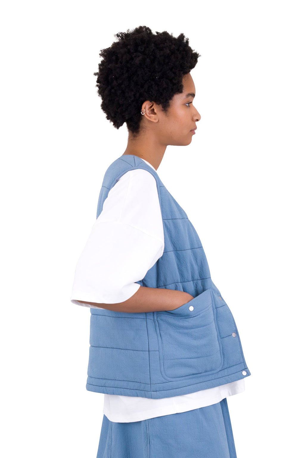 Gilet - Light Indigo Topstitch