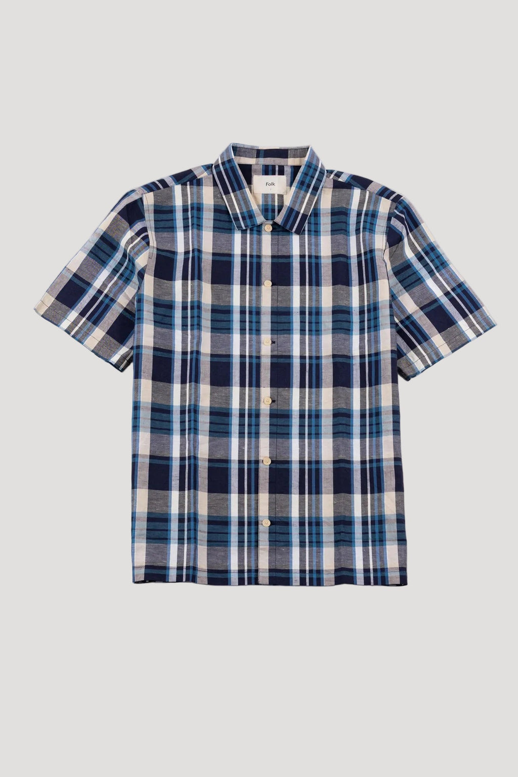 Gabe Shirt - Yellow Cyan Check