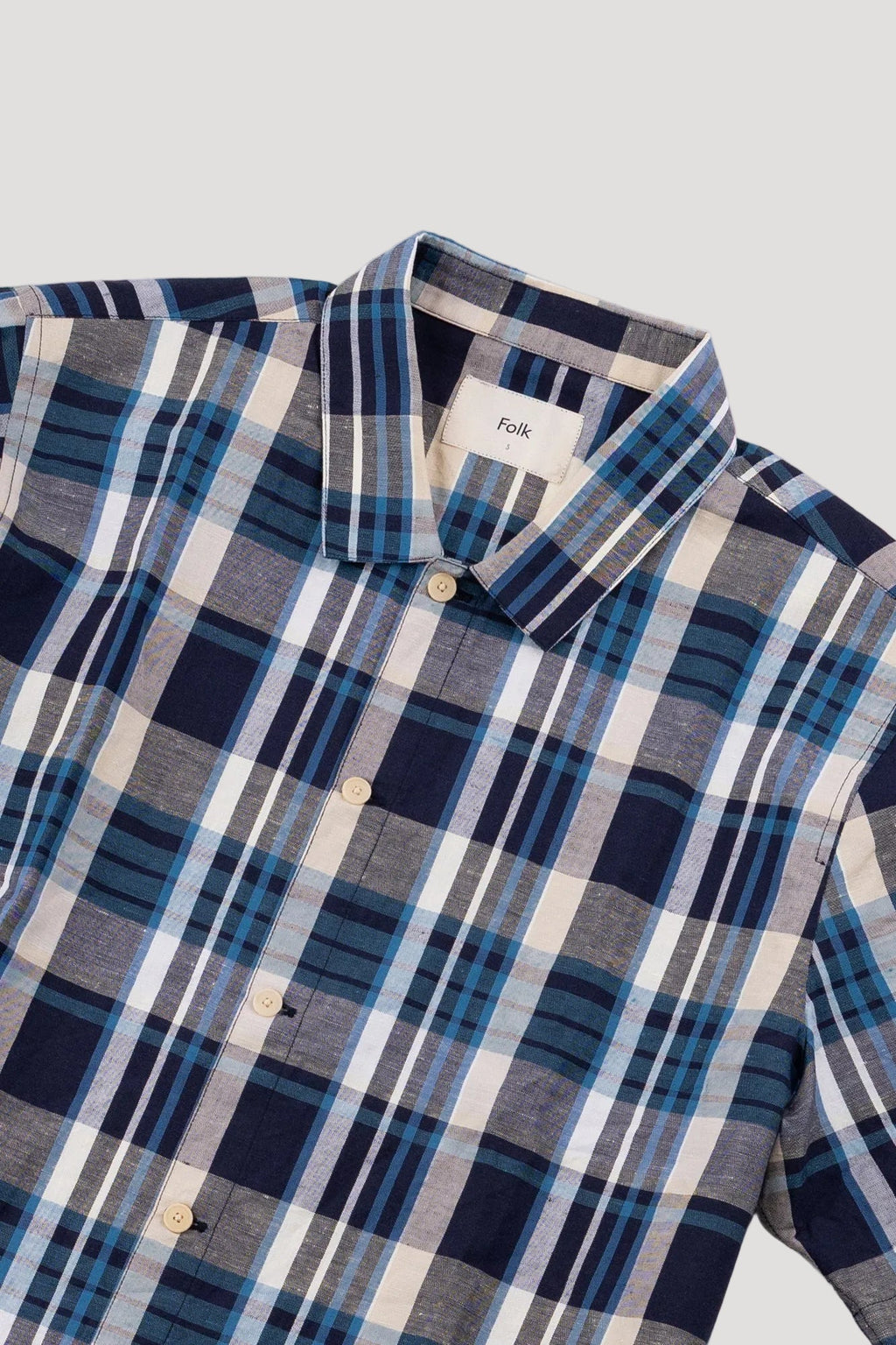 Gabe Shirt - Yellow Cyan Check