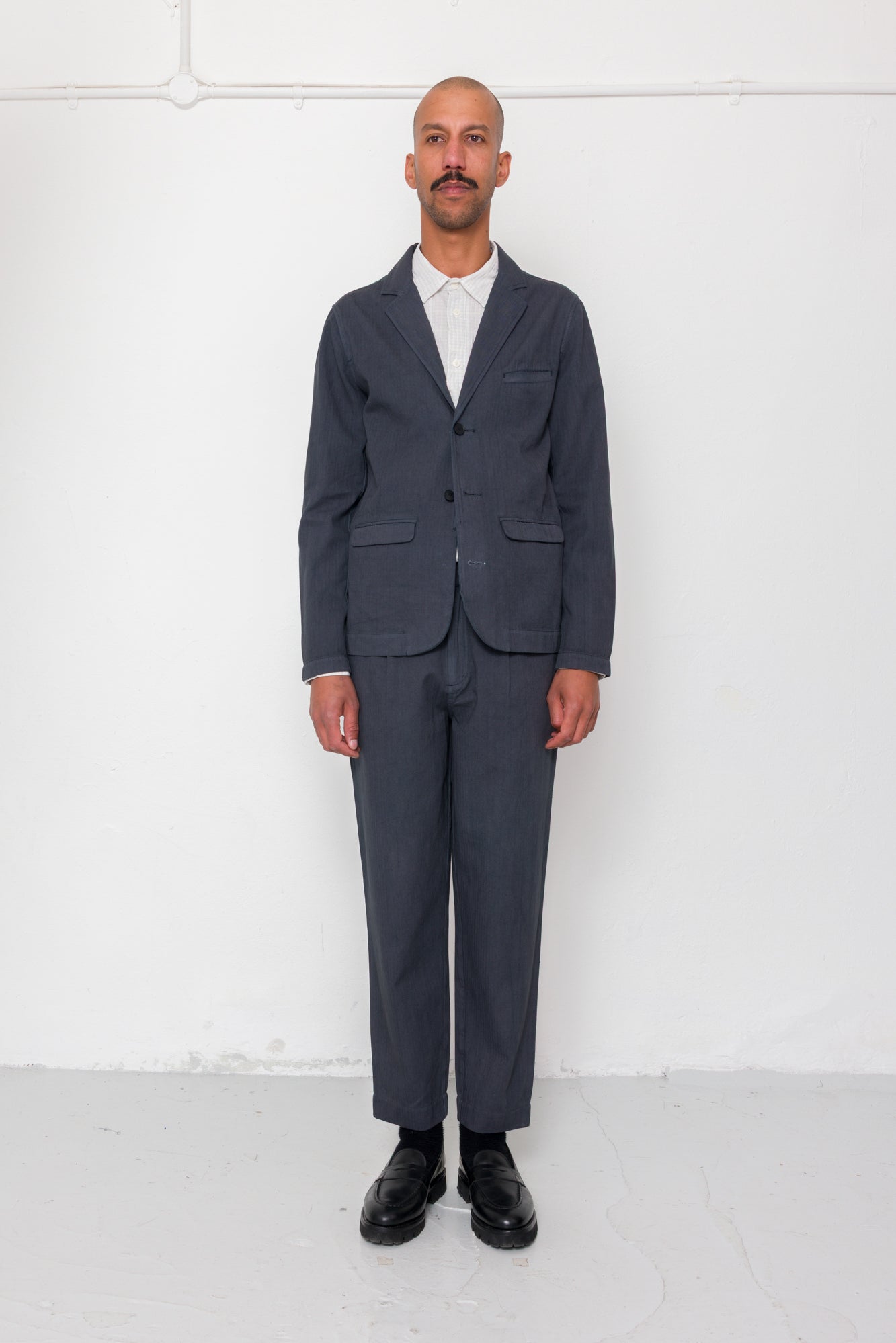 Lunar Suit Trouser - Soft Black Cotton Linen