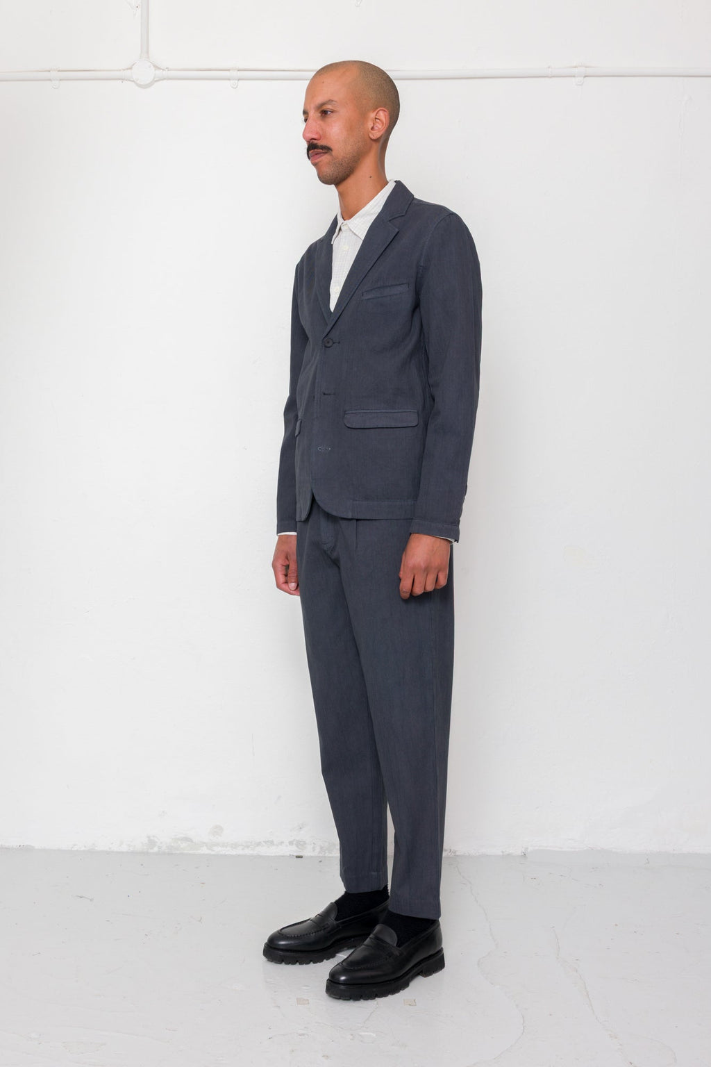 Lunar Blazer - Soft Black Cotton Linen