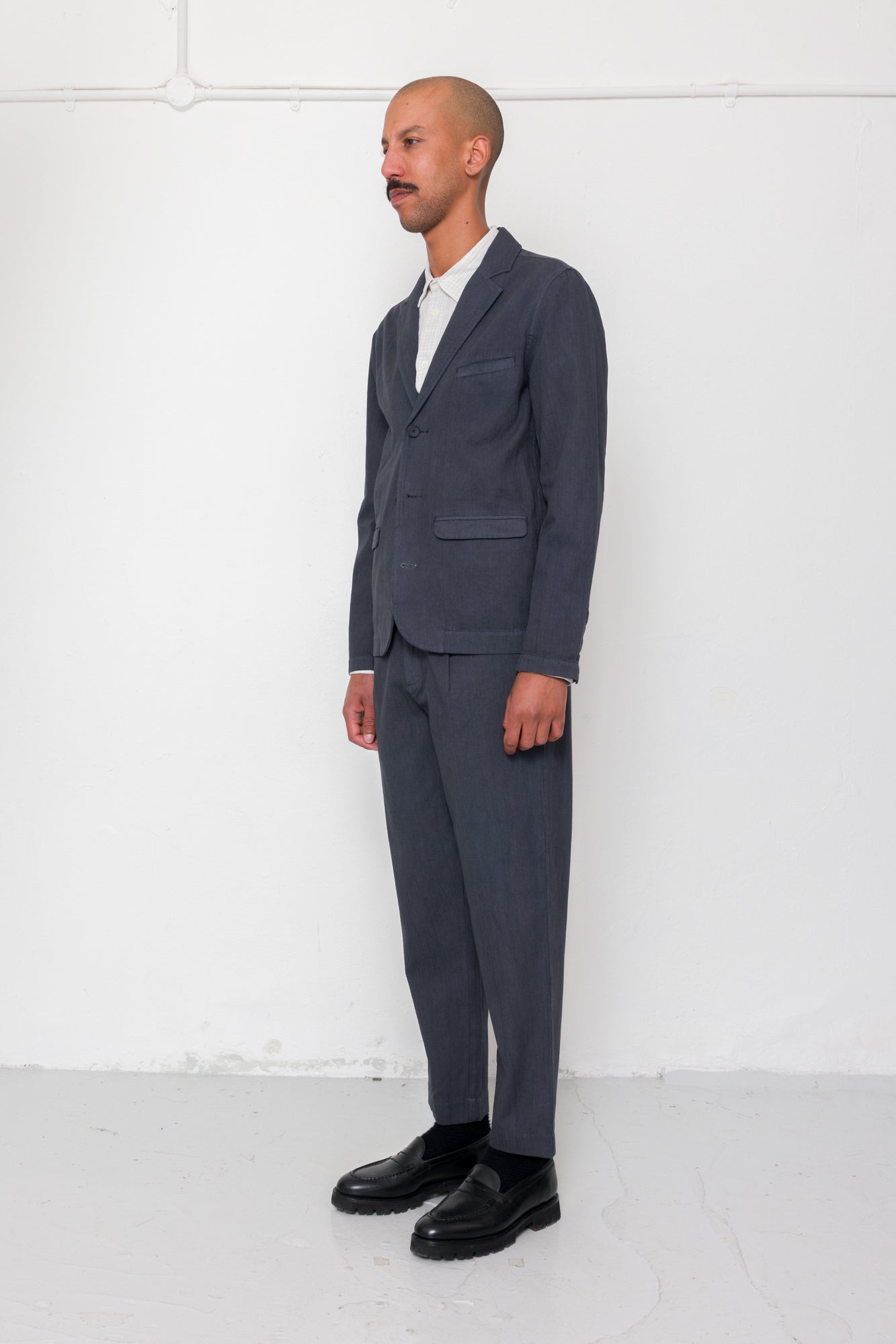 Lunar Suit Trouser - Soft Black Cotton Linen