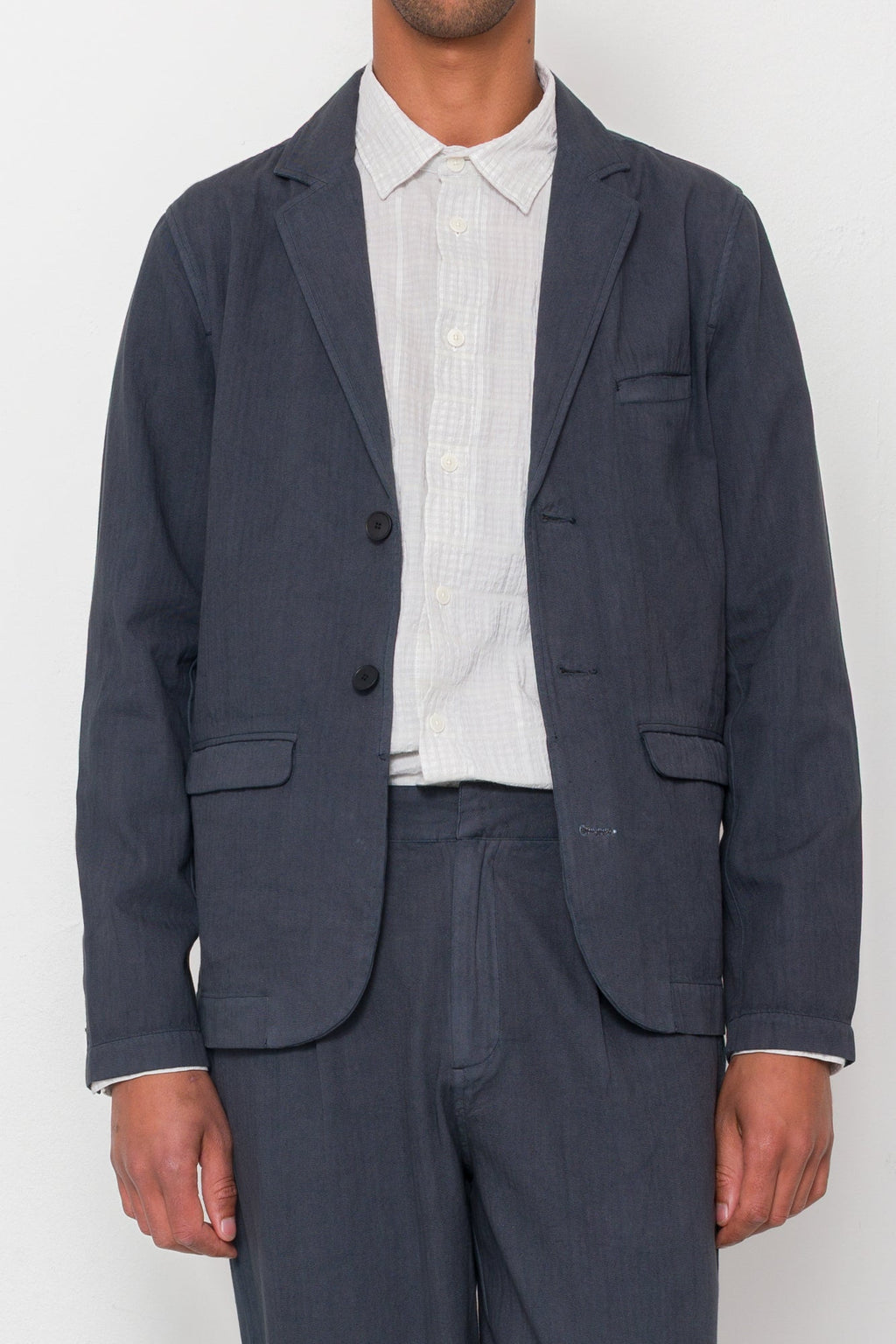 Lunar Blazer - Soft Black Cotton Linen