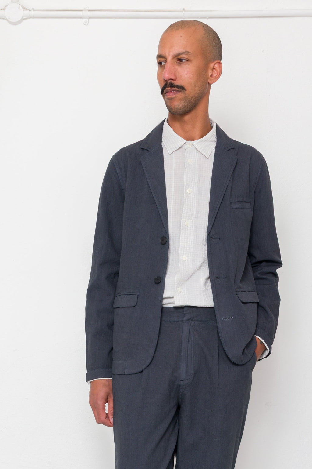 Lunar Blazer - Soft Black Cotton Linen
