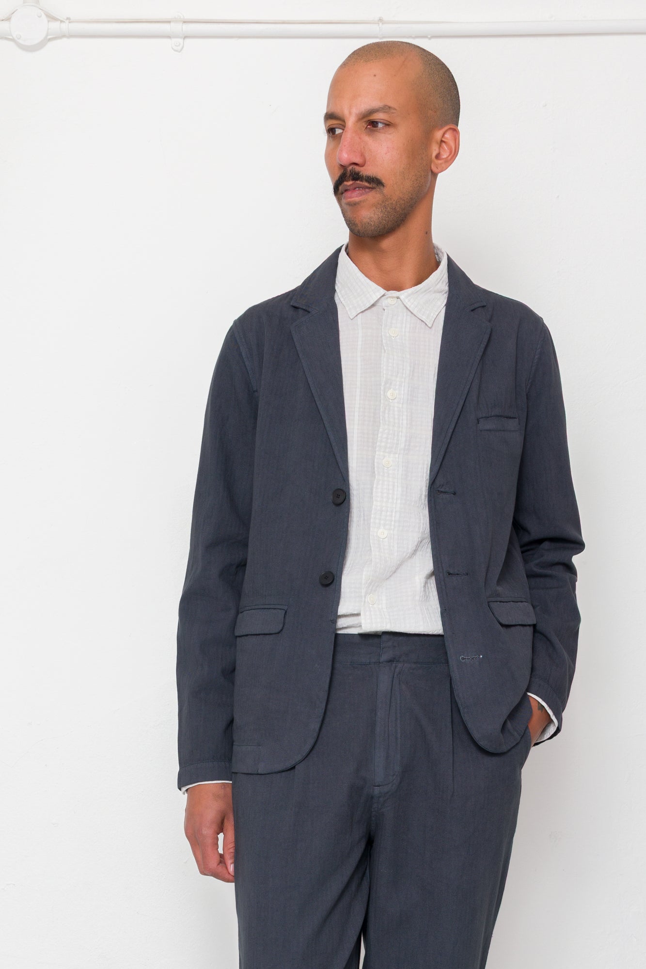 Lunar Blazer - Soft Black Cotton Linen