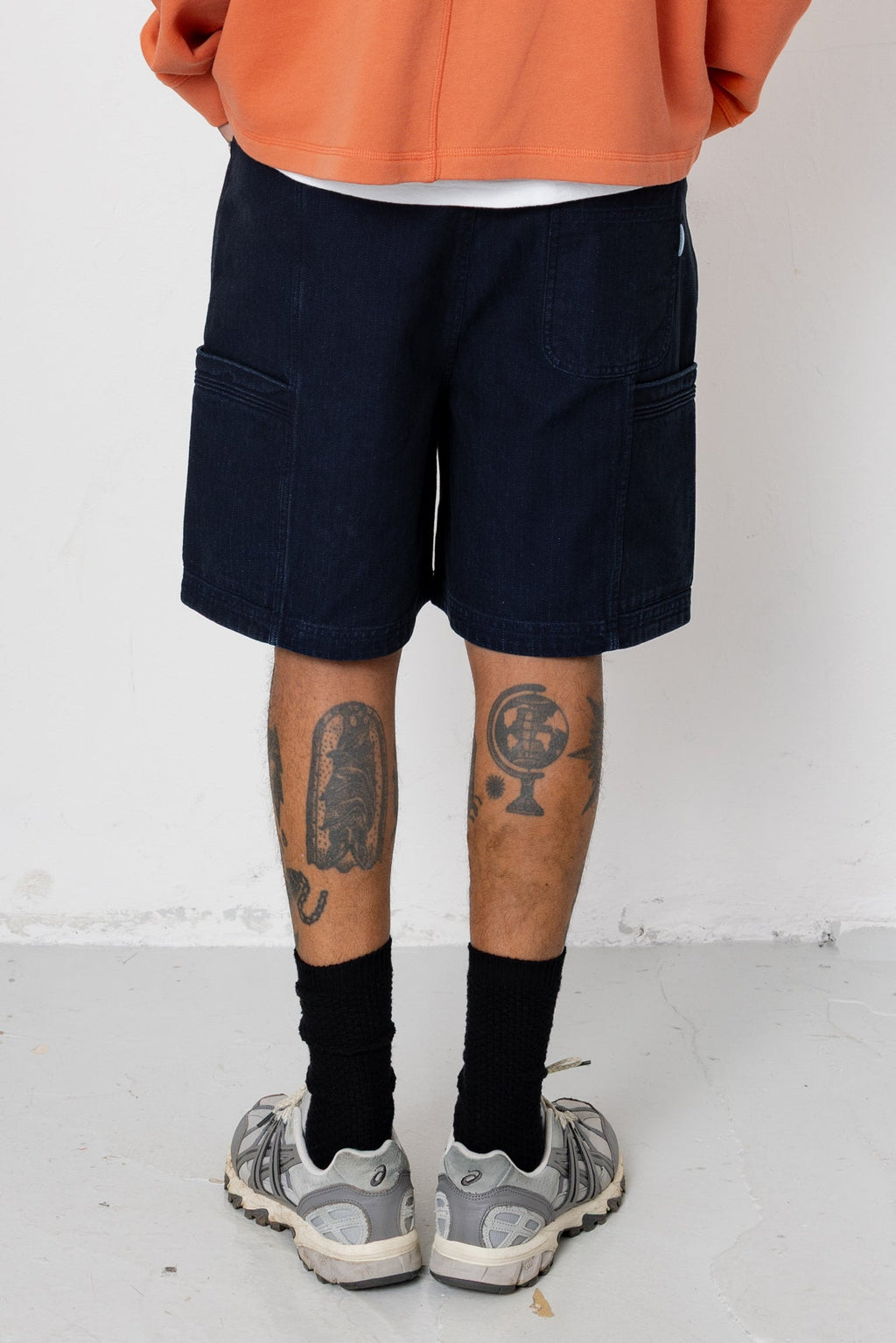 Lunar Jean Short - Deep Indigo Herringbone