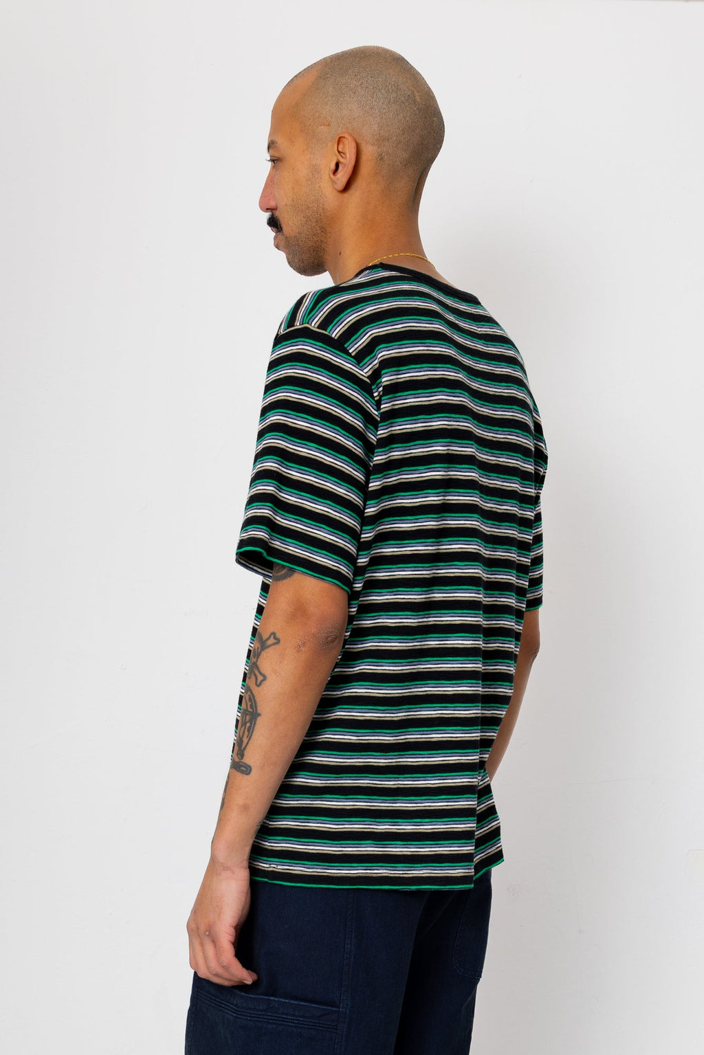 Multistripe T-Shirt - Black / Green Mix