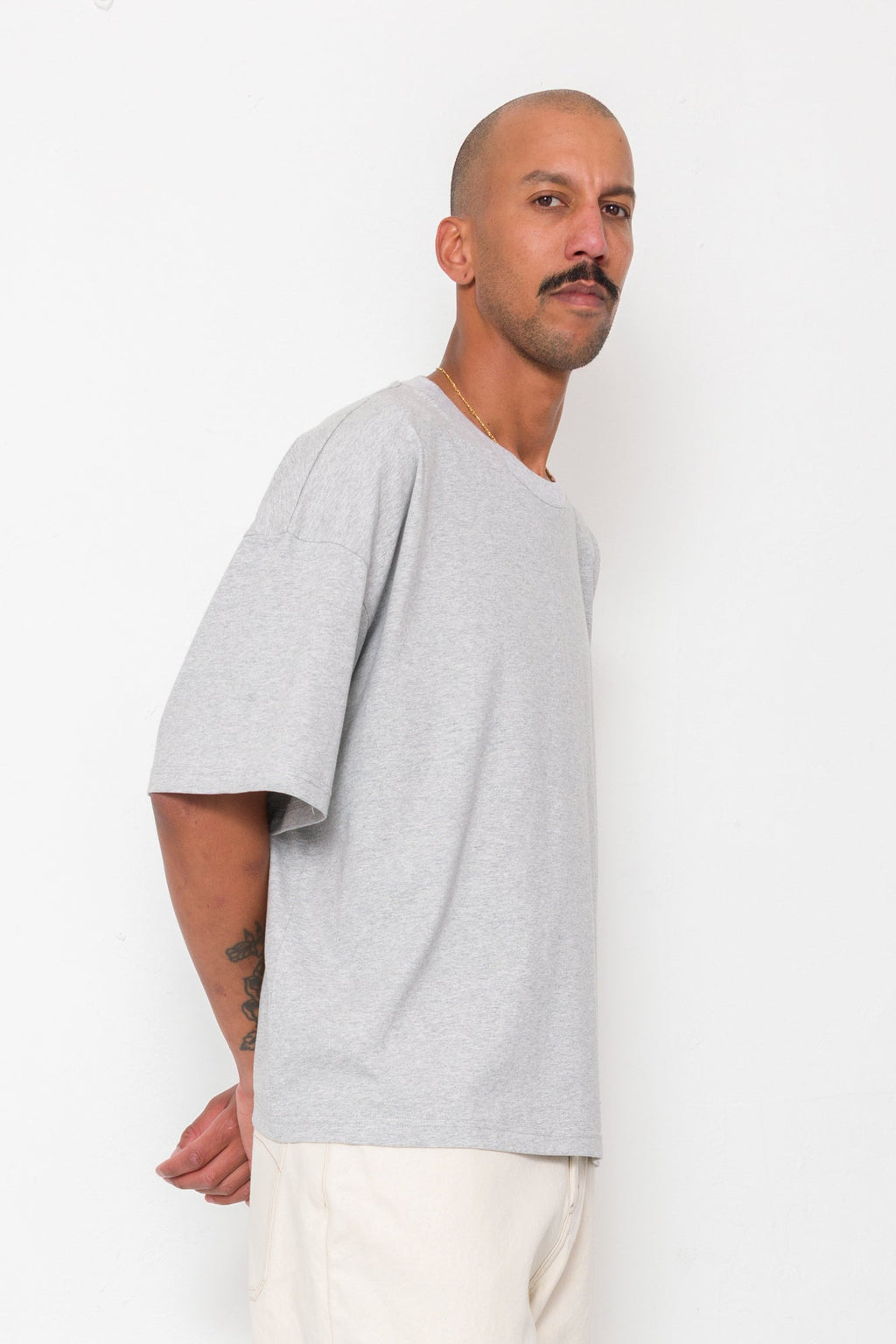 Oversized T-Shirt - Grey Melange Slub