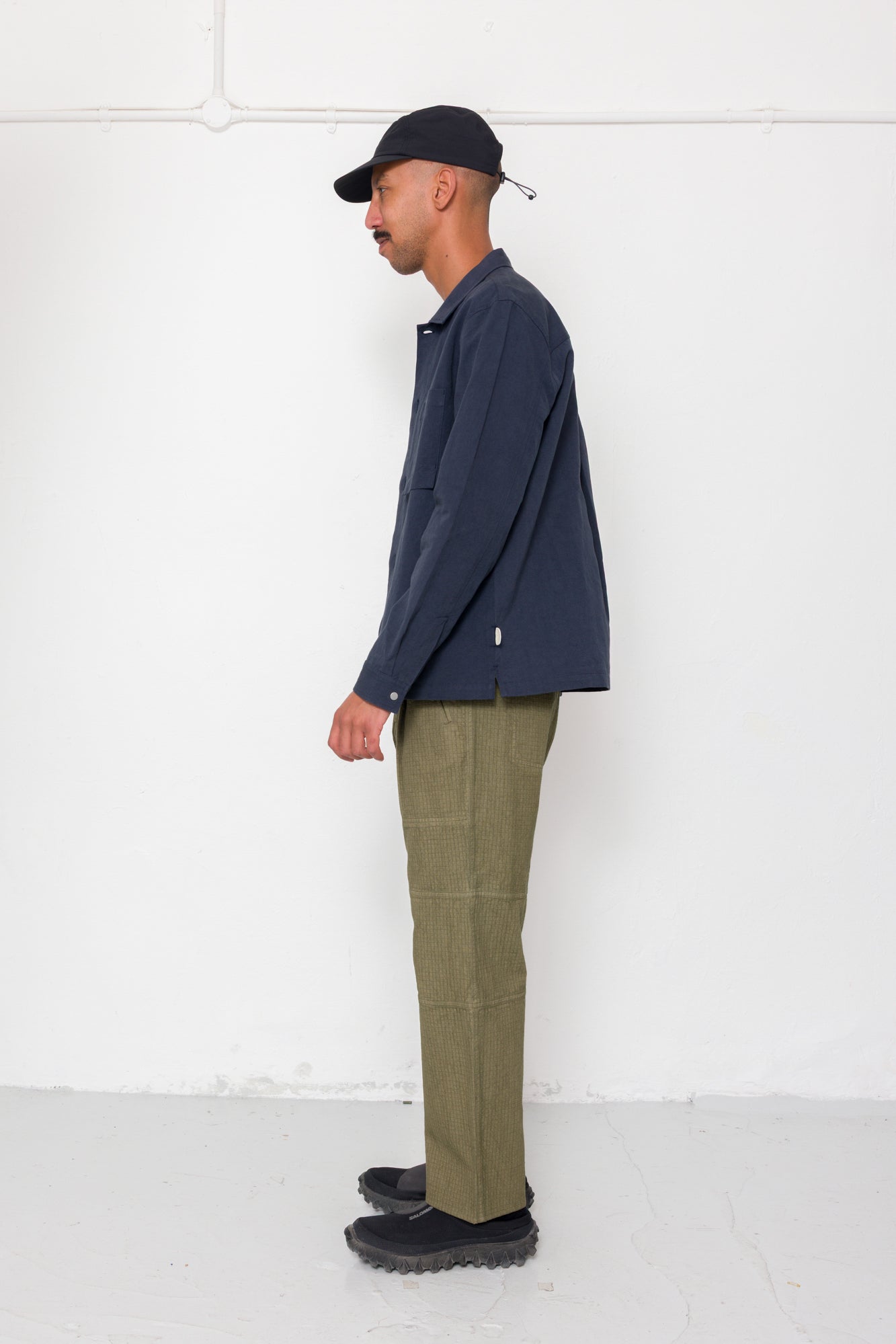 Patch Overshirt - Dark Navy Slub Linen