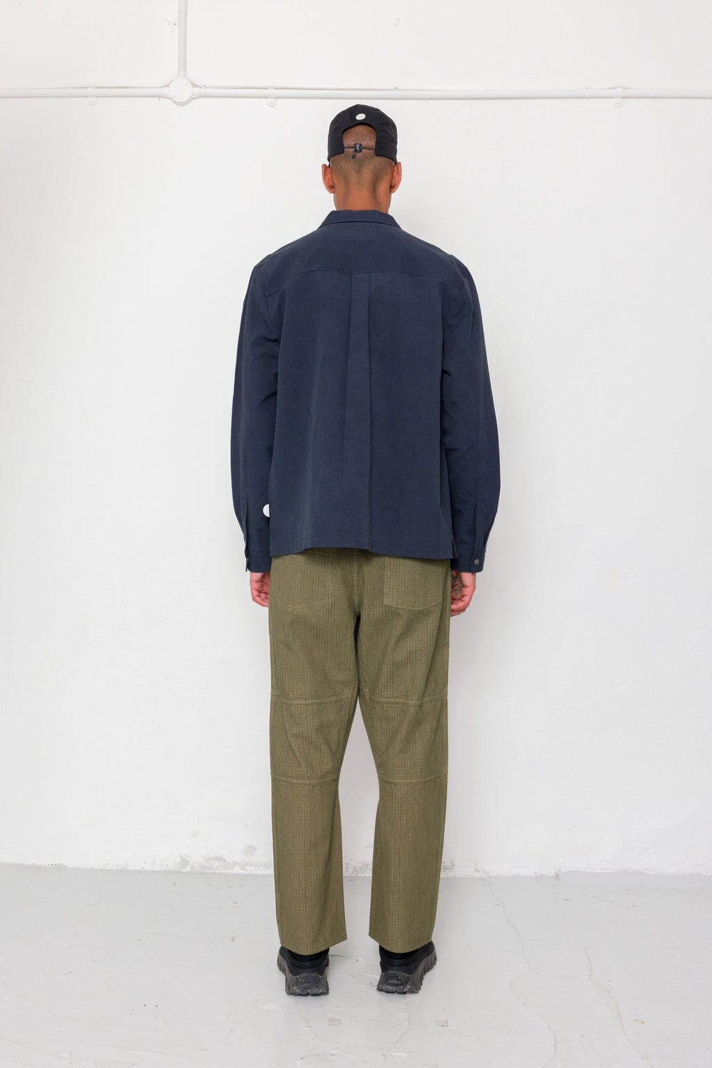 Patch Overshirt - Dark Navy Slub Linen