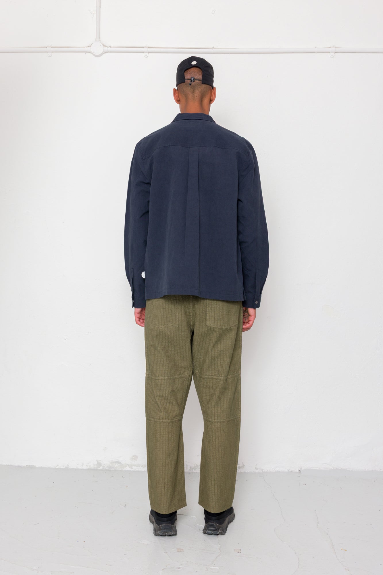 Patch Overshirt - Dark Navy Slub Linen