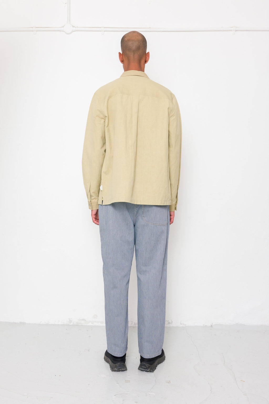 Patch Overshirt - Light Khaki Slub Linen