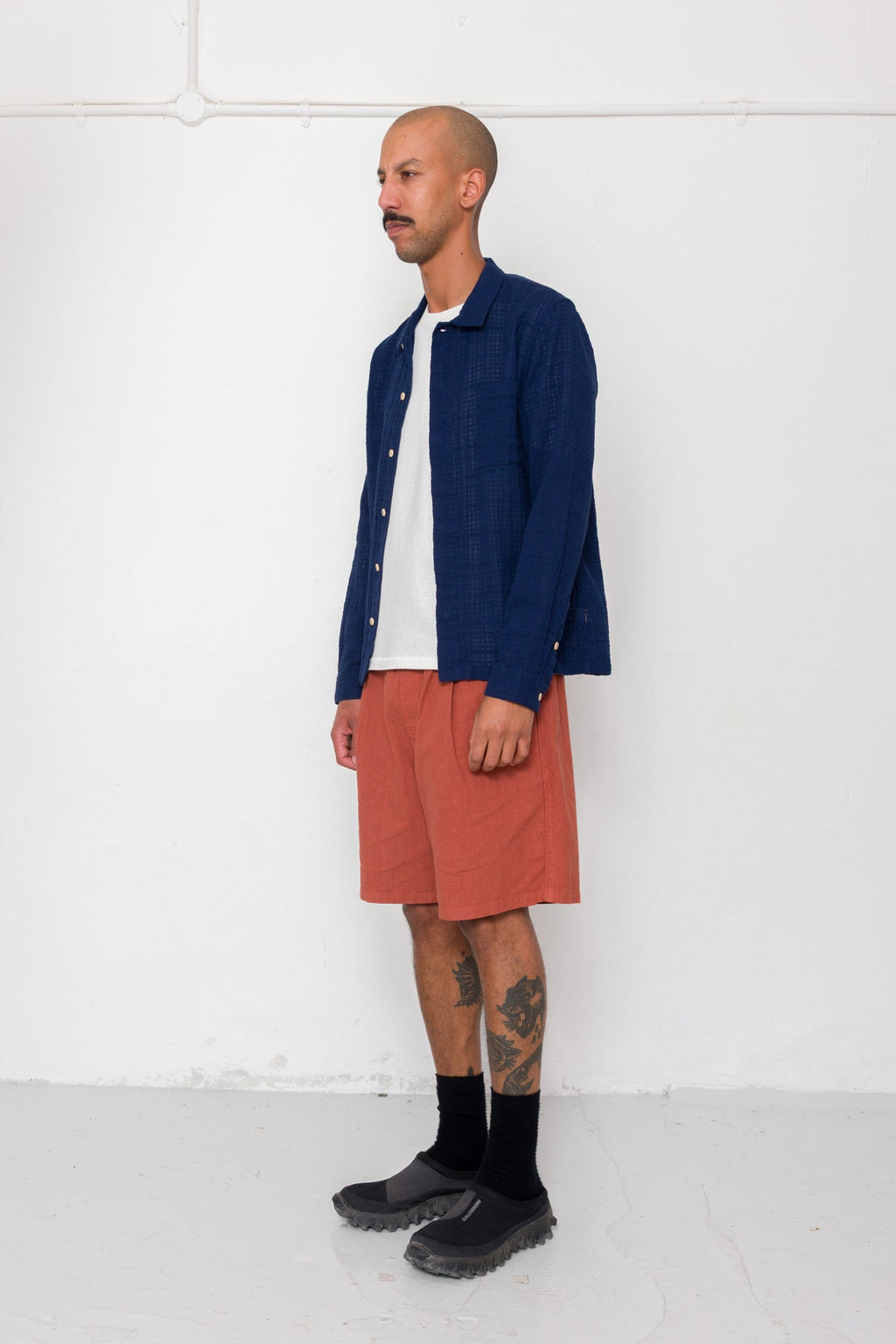Patch Shirt - Navy Openweave