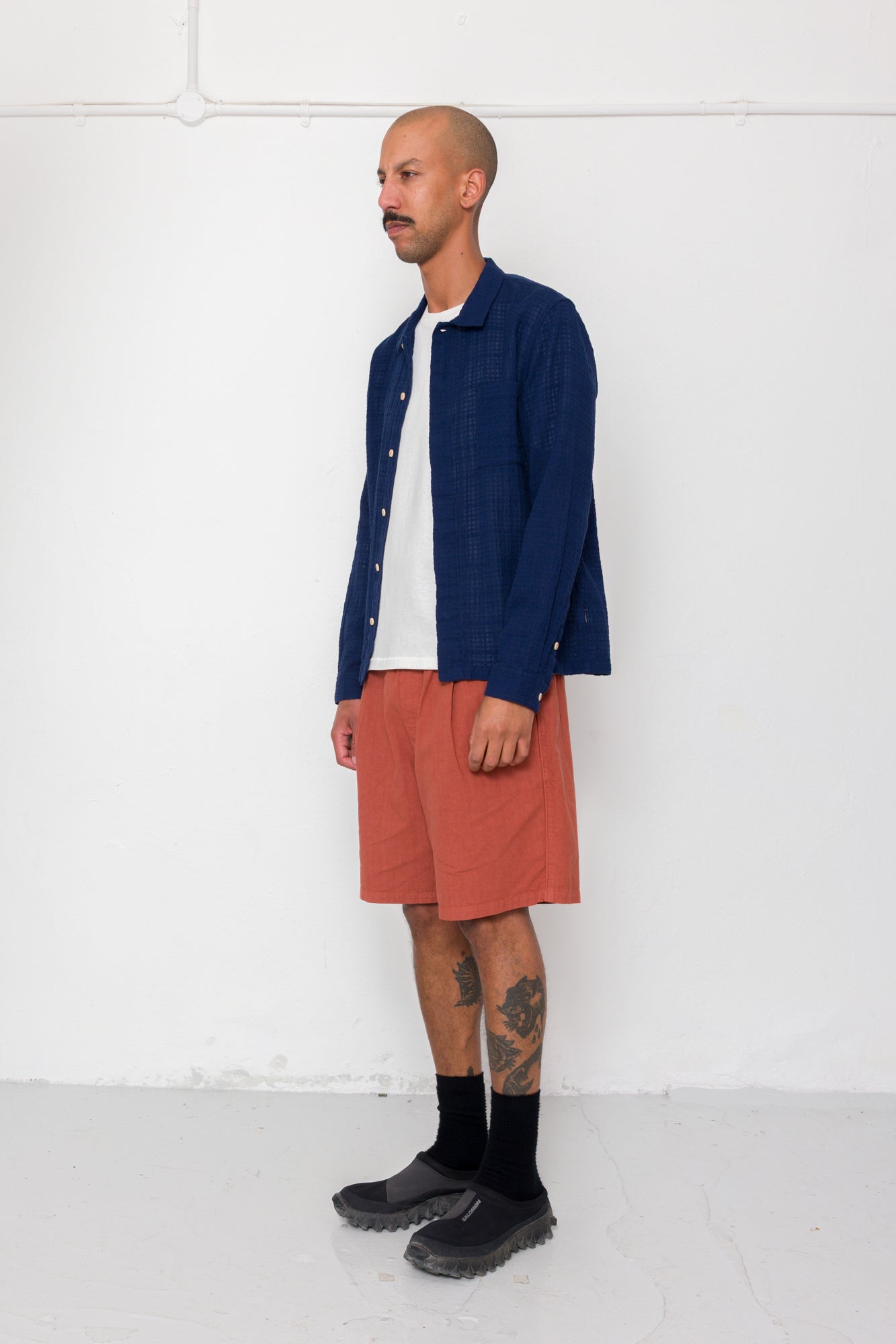 Patch Shirt - Navy Openweave