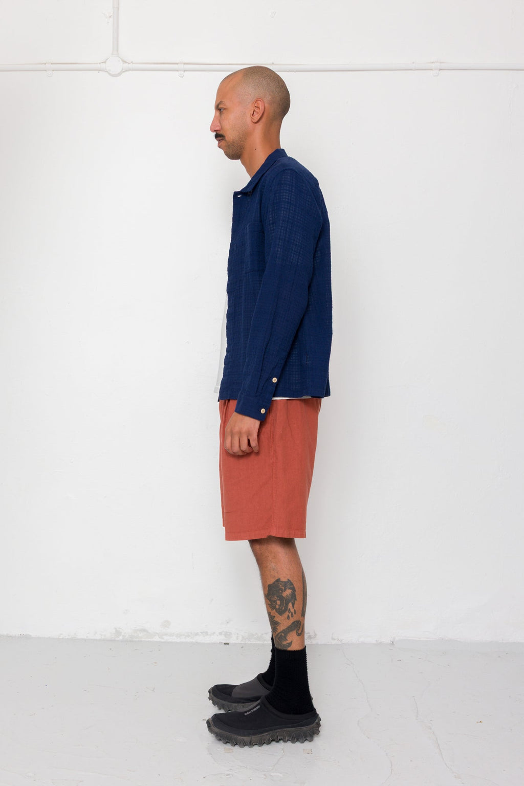 Patch Shirt - Navy Openweave