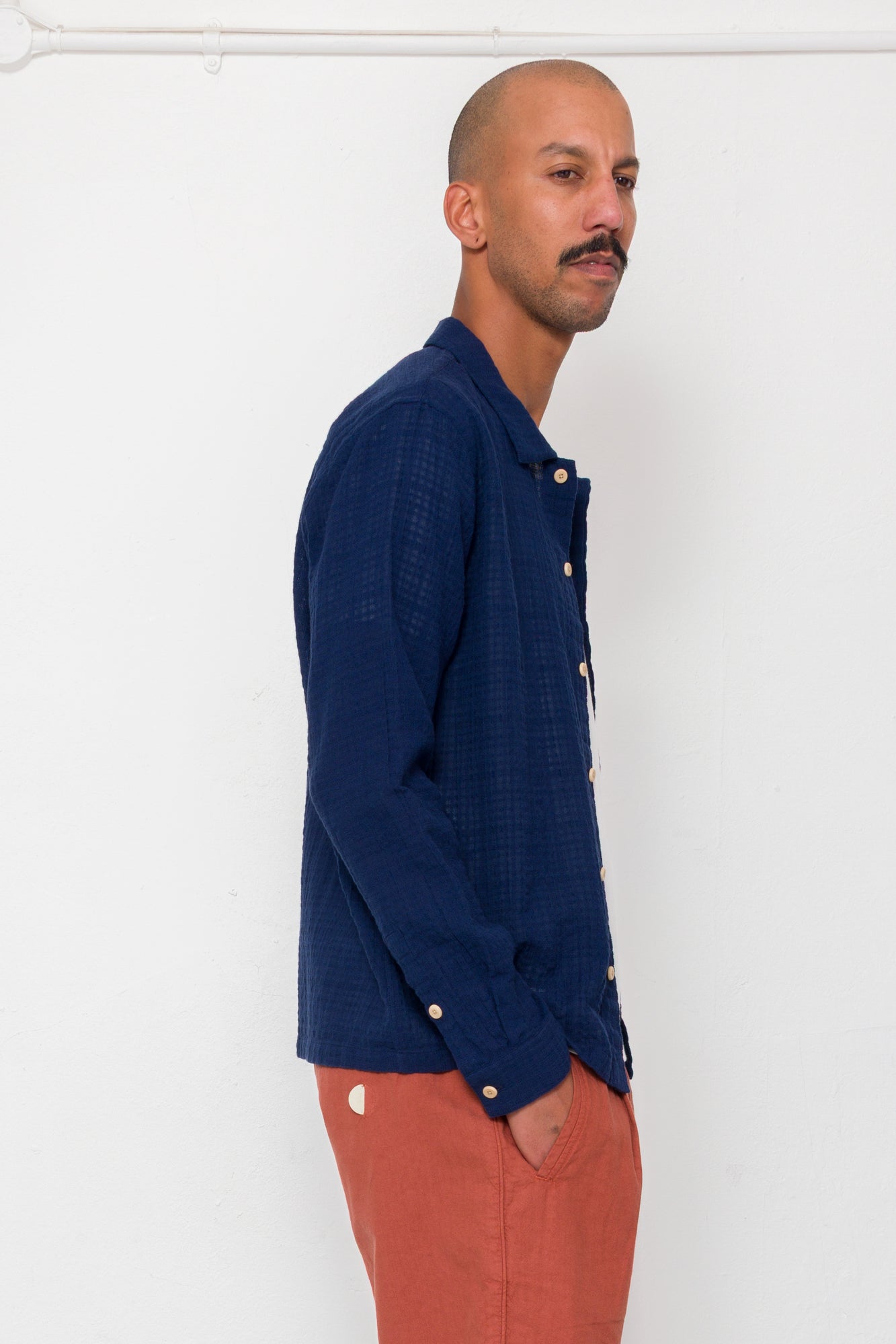 Patch Shirt - Navy Openweave