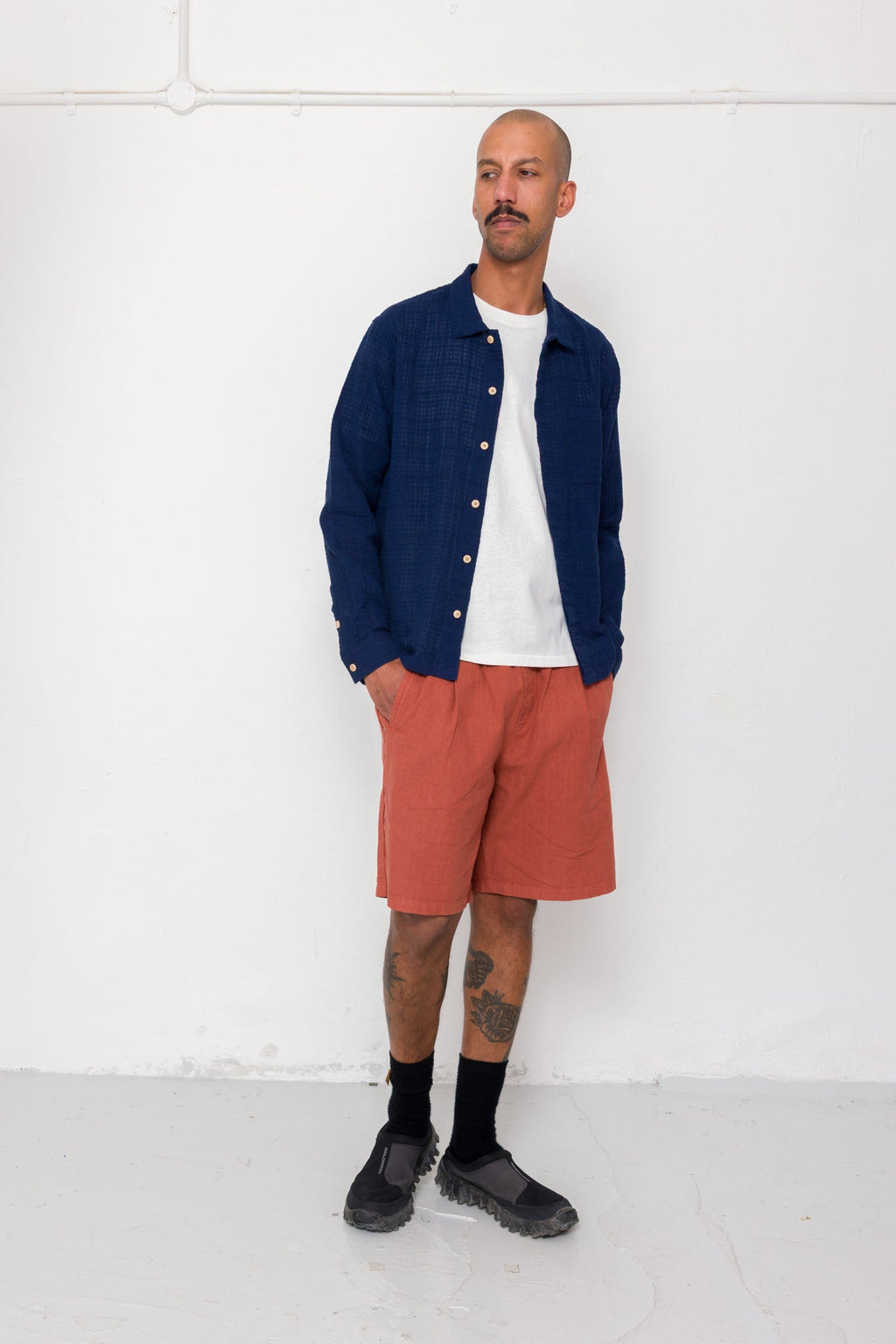 Patch Shirt - Navy Openweave