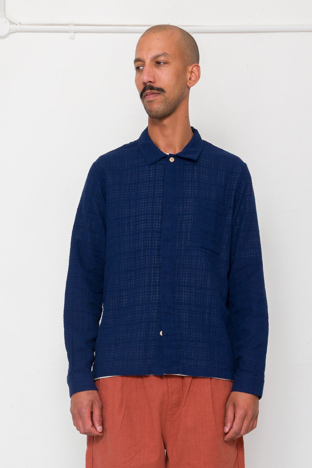 Patch Shirt - Navy Openweave