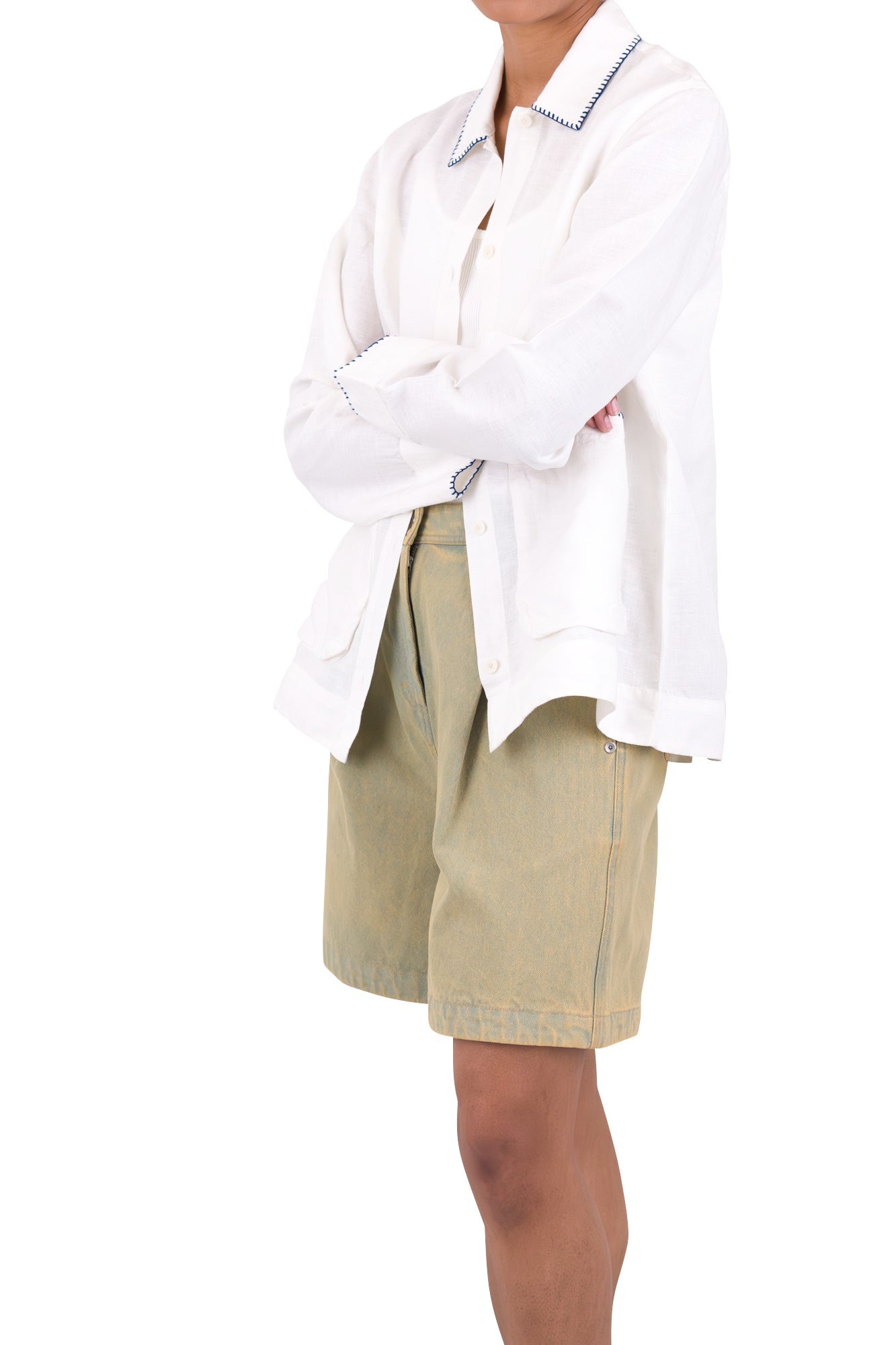 Pleated Shirt - White