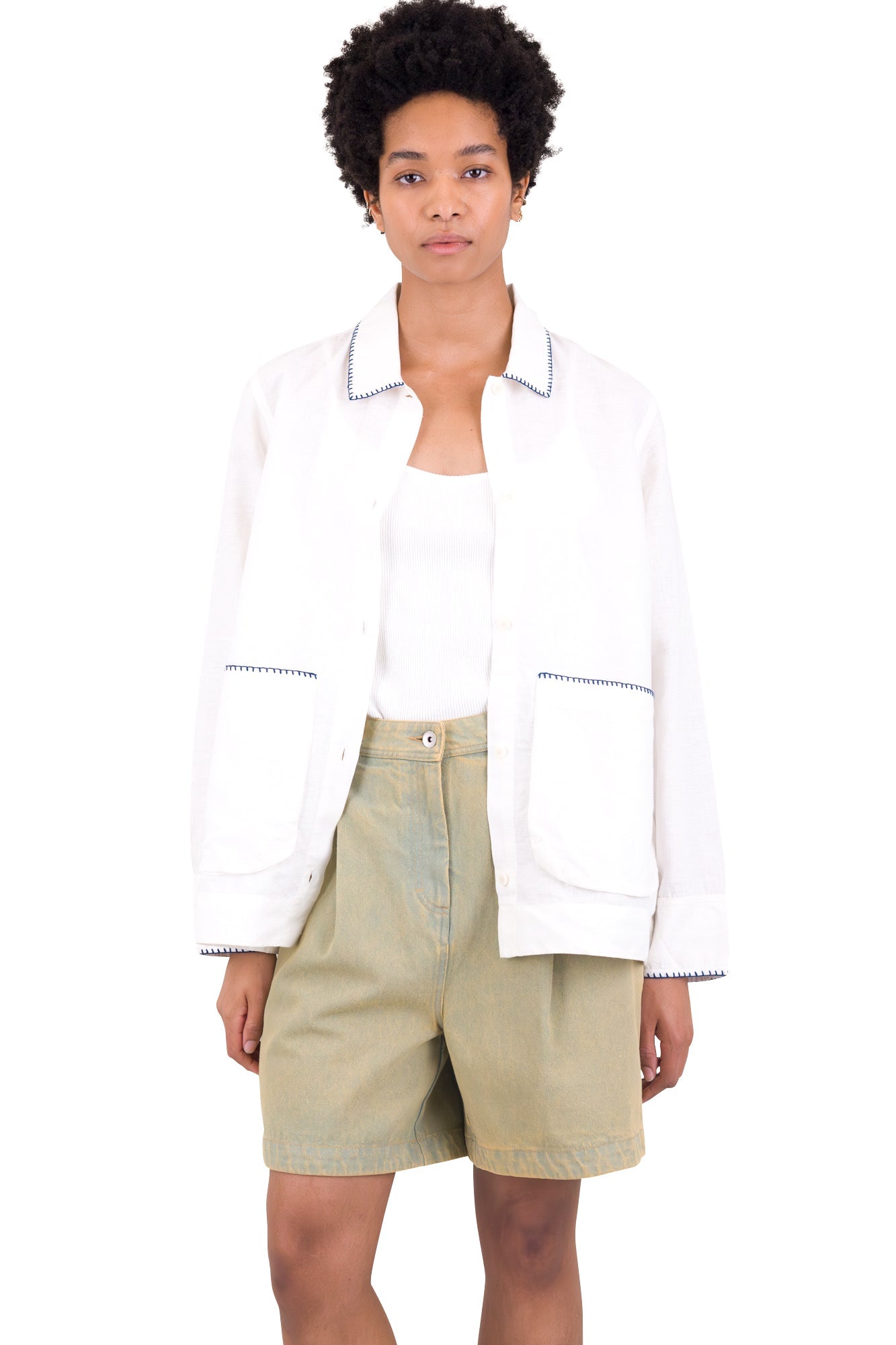 Pleated Shirt - White