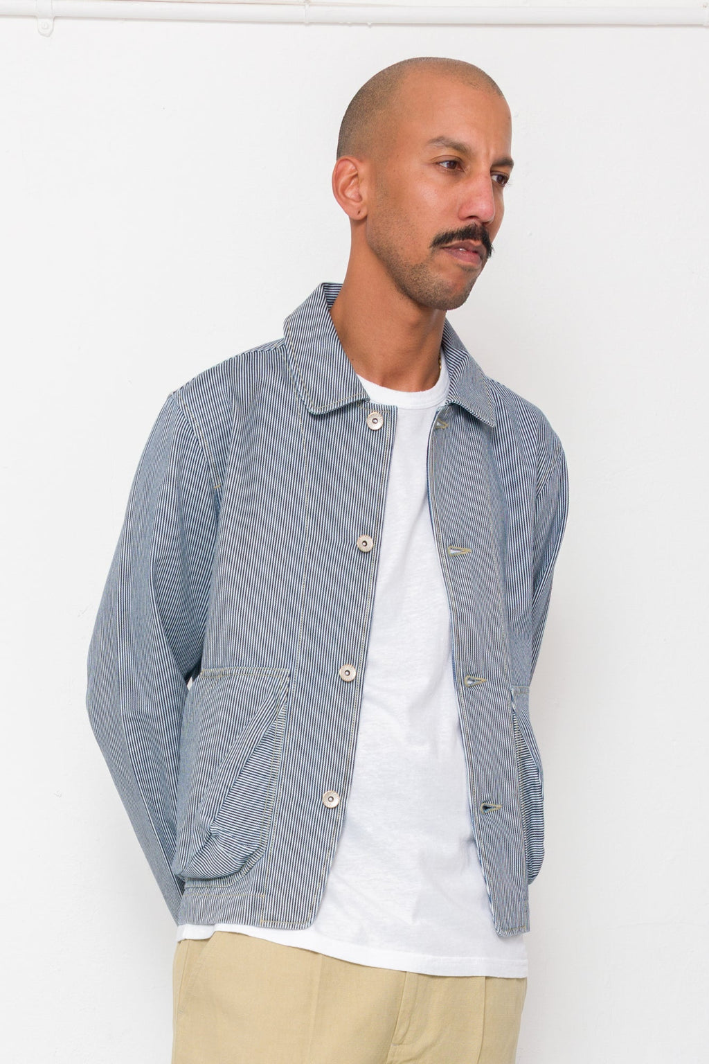 Prism Jacket - Indigo Ticking Stripe