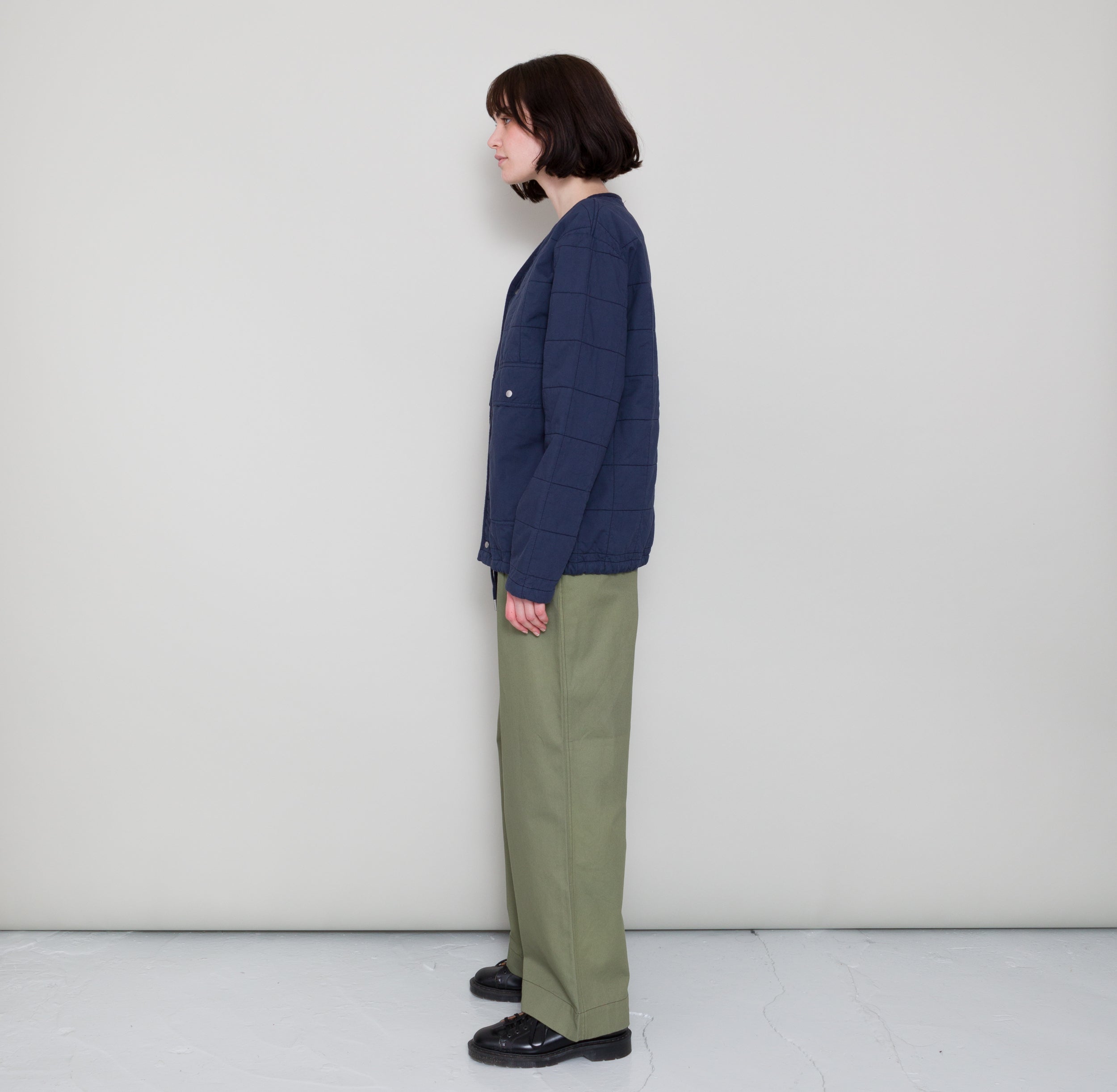 Qulited Boxy Jacket - Soft Navy