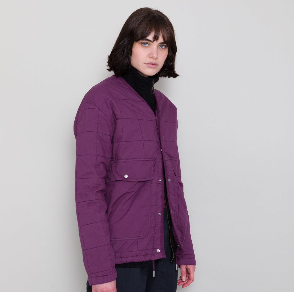 Qulited Boxy Jacket - Wine