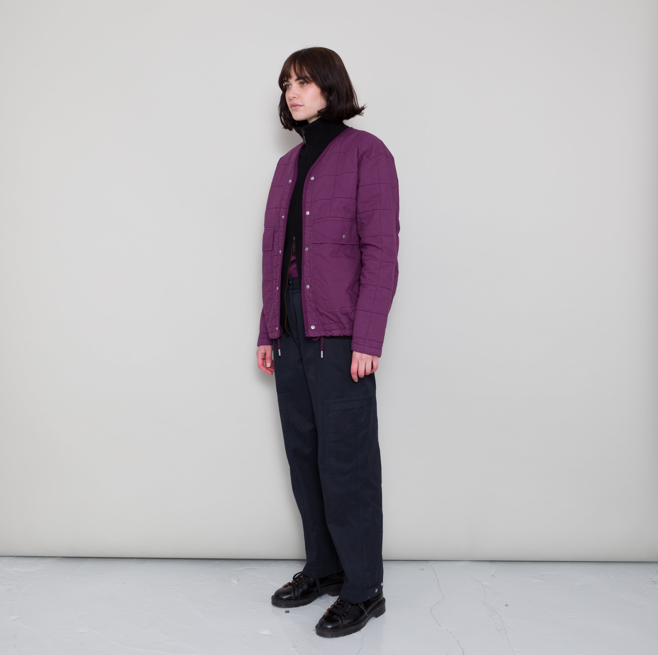 Qulited Boxy Jacket - Wine