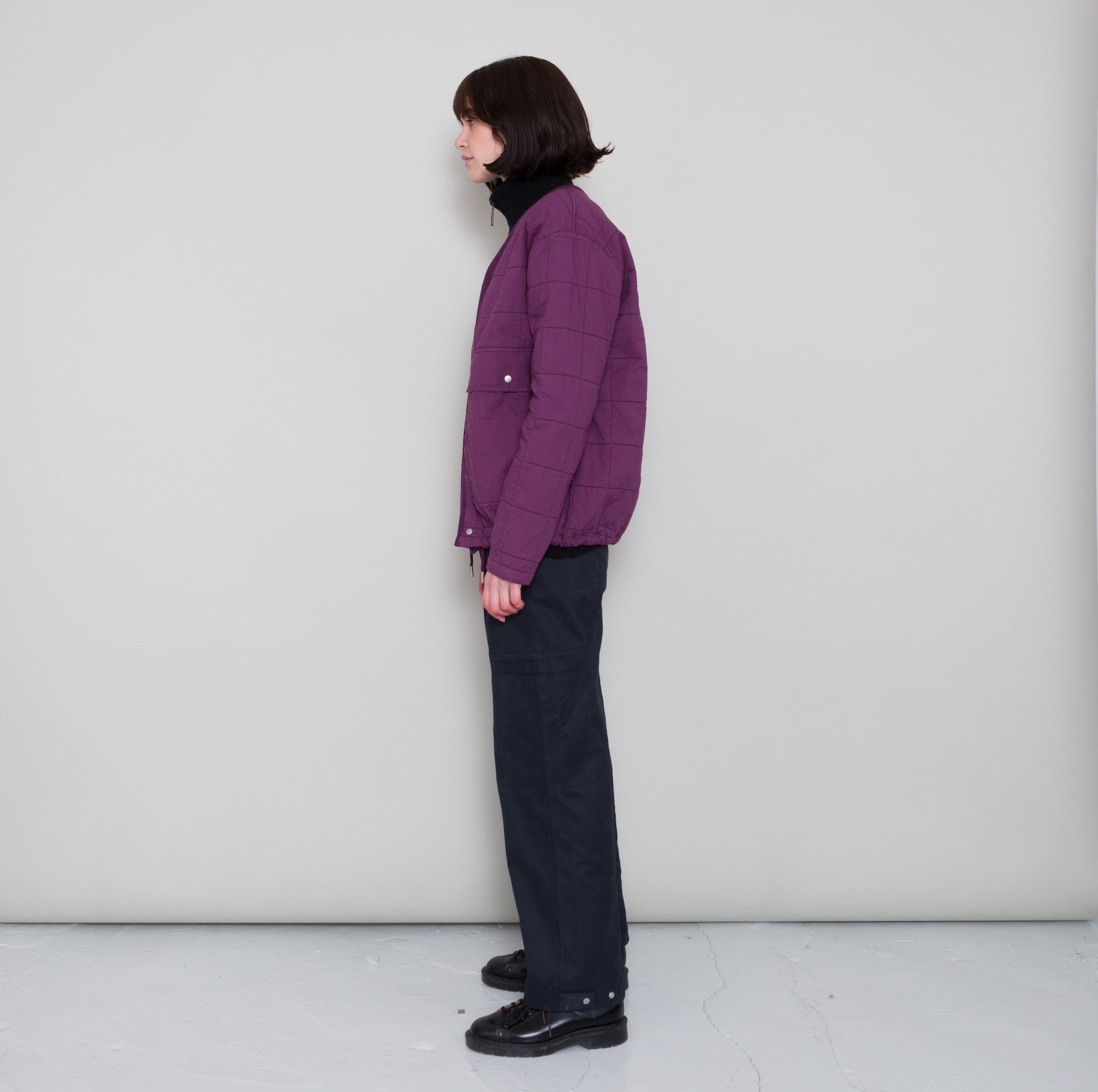 Qulited Boxy Jacket - Wine