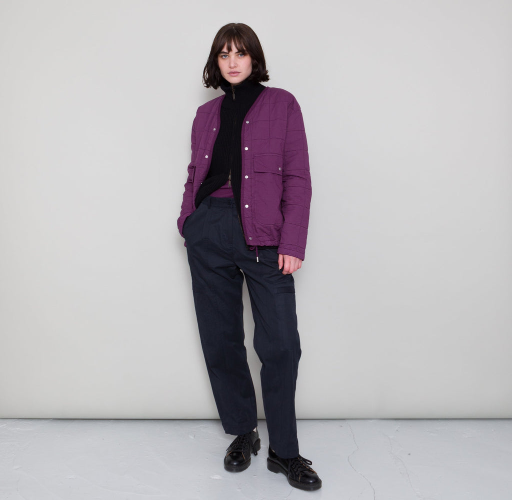 Qulited Boxy Jacket - Wine