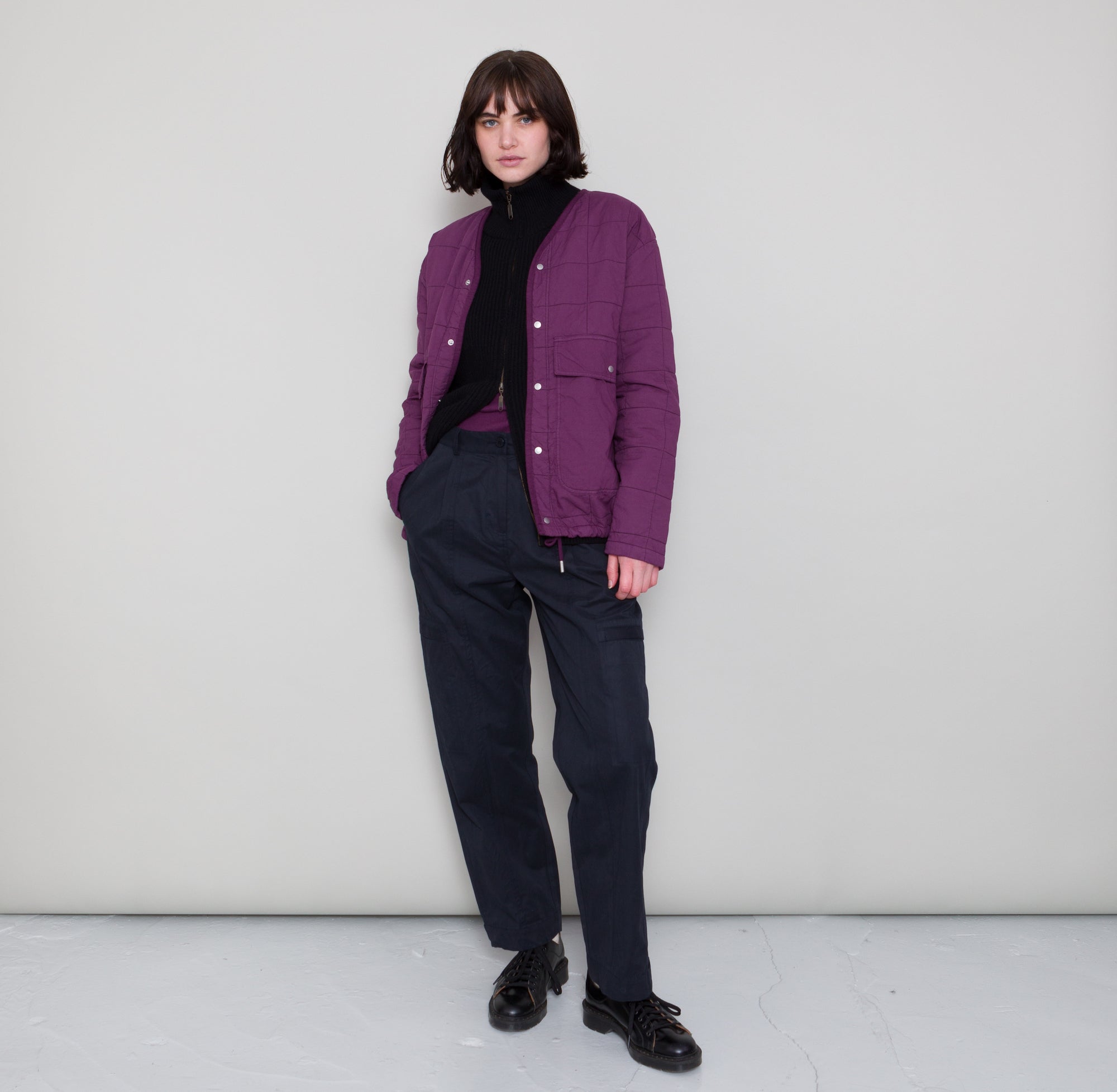 Qulited Boxy Jacket - Wine