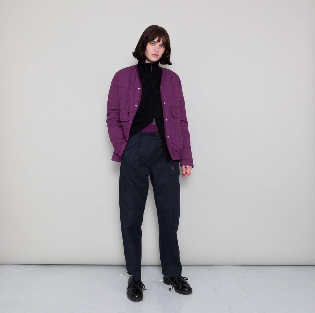 Qulited Boxy Jacket - Wine