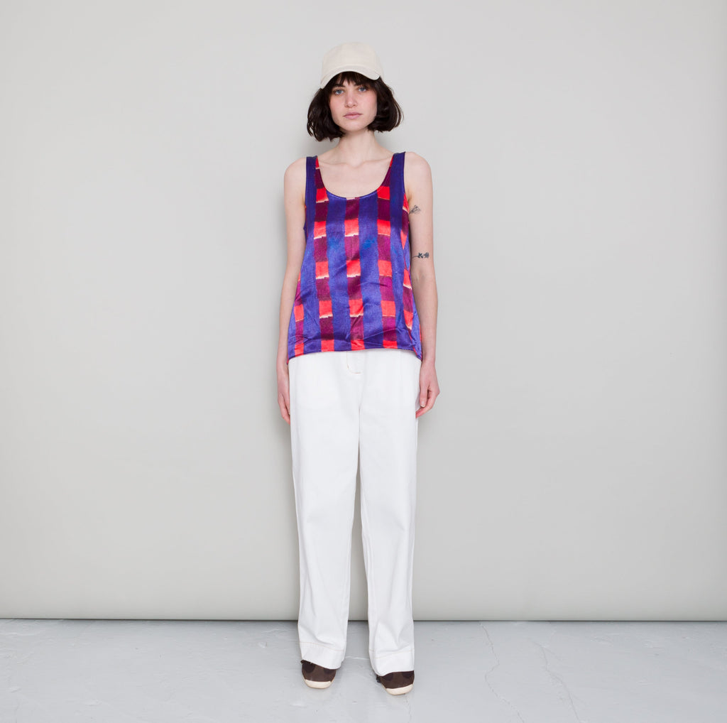 Scoop Back Vest - Painted Gingham Satin