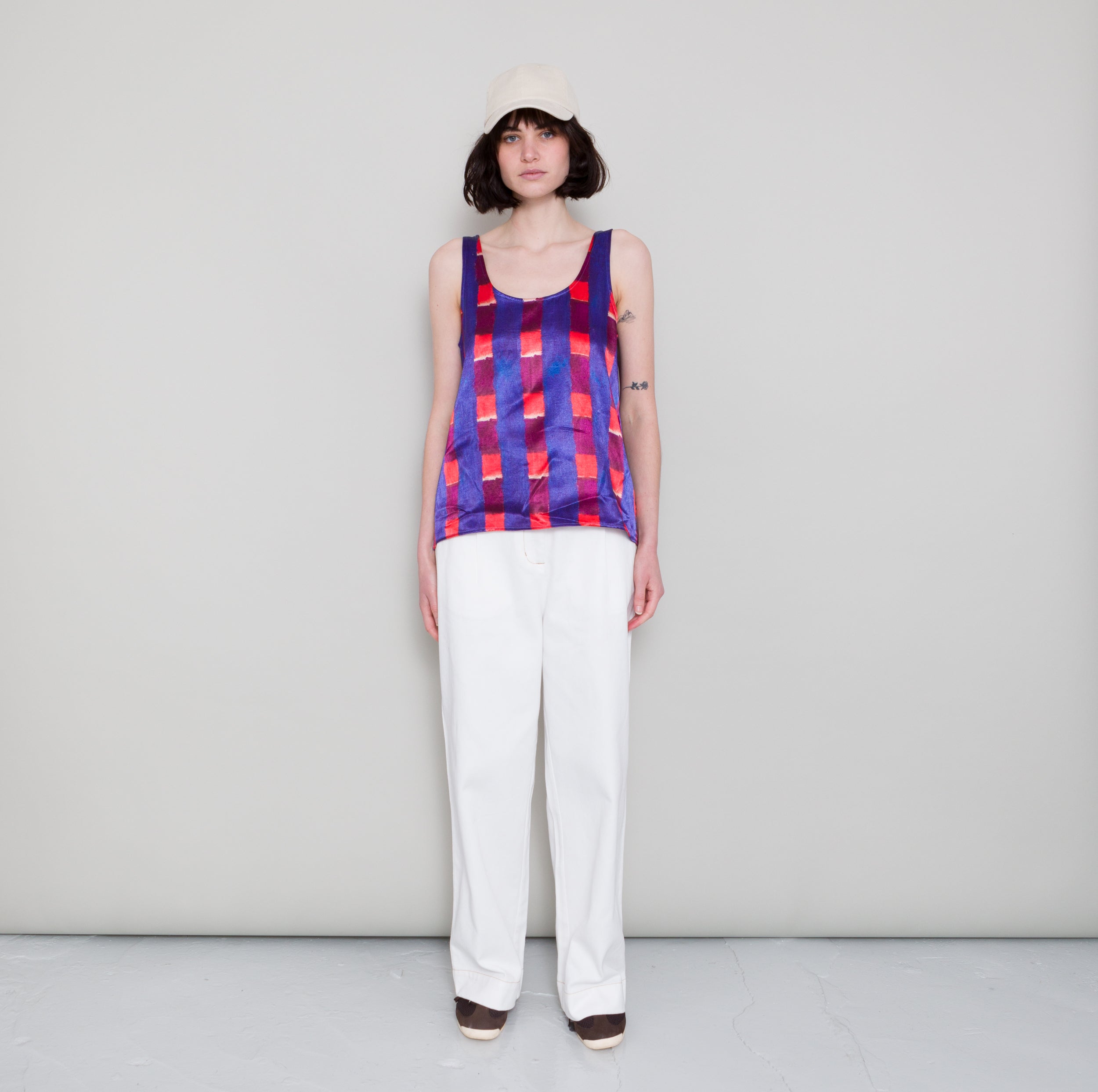 Scoop Back Vest - Painted Gingham Satin