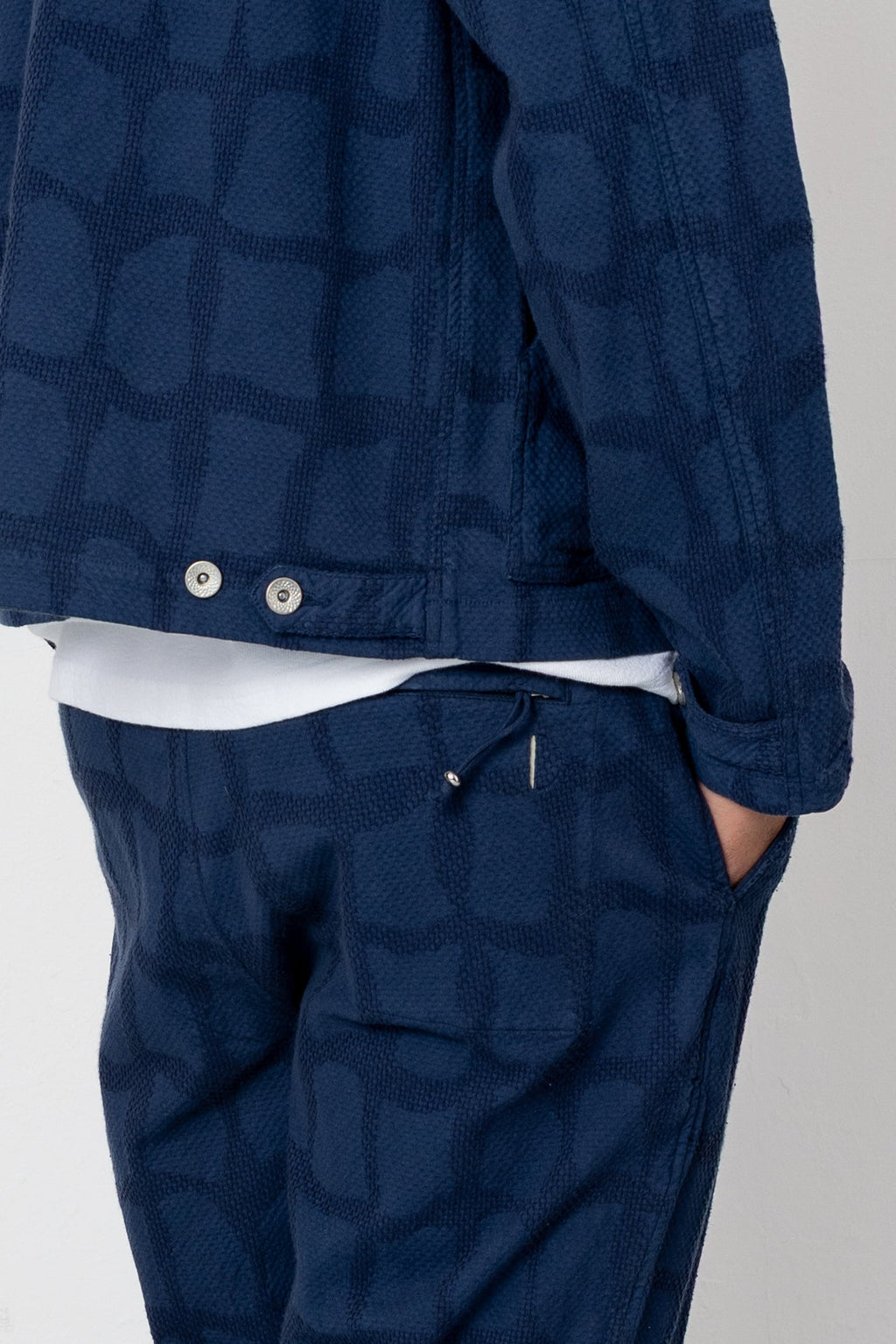 Signal Pant - Irregular Block Jacquard Navy