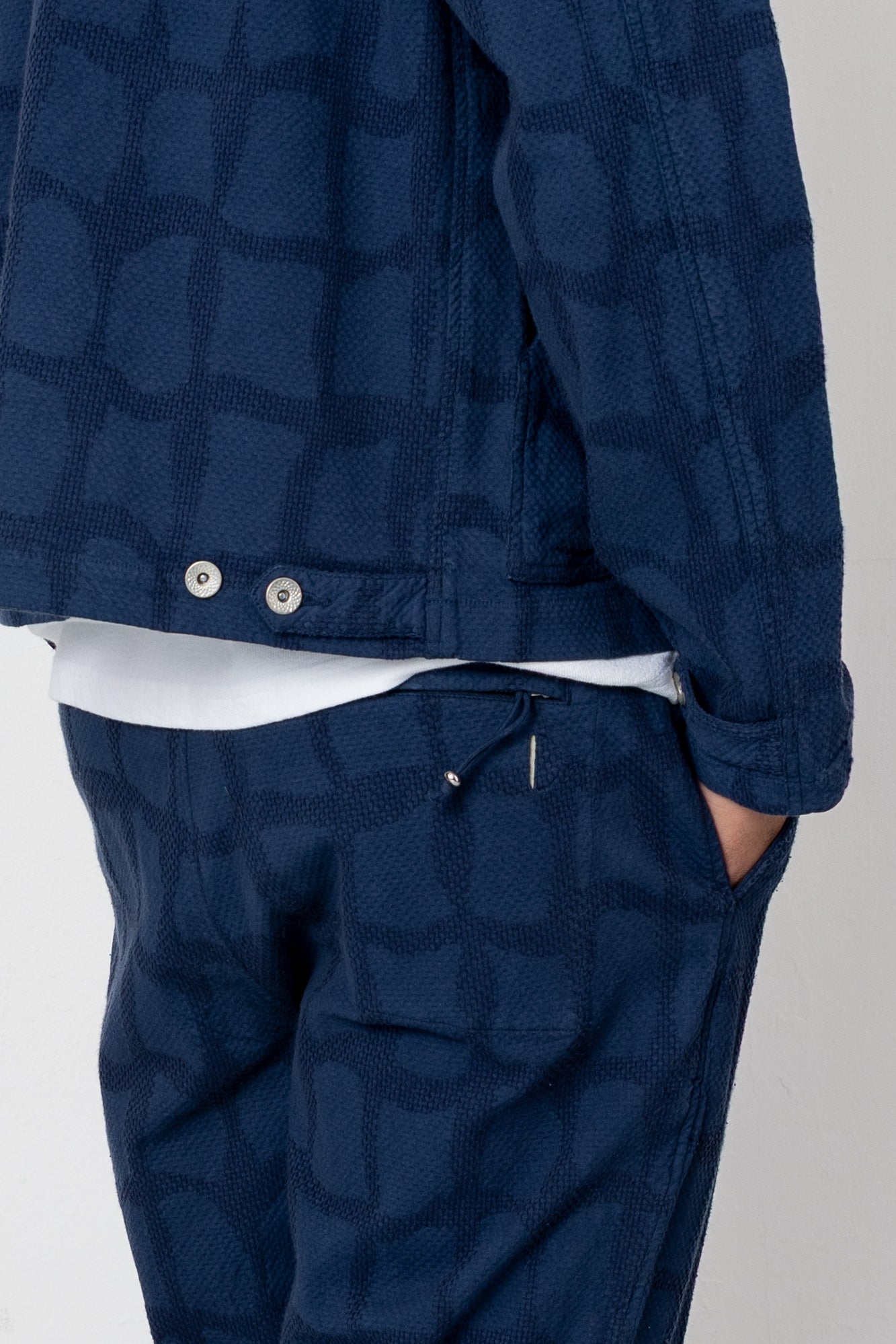 Signal Pant - Irregular Block Jacquard Navy