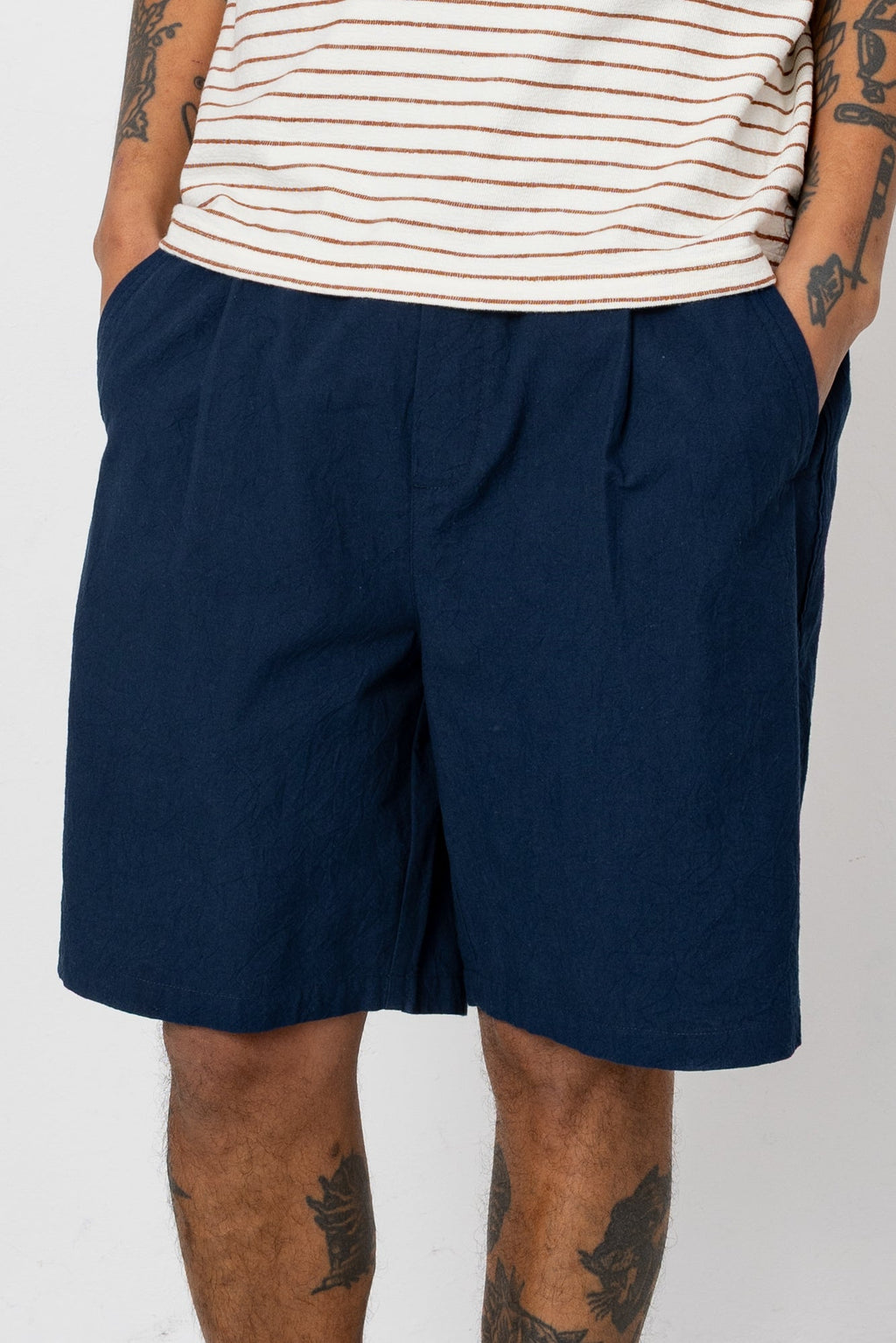 Relaxed Assembly Short - Dark Navy Crinkle