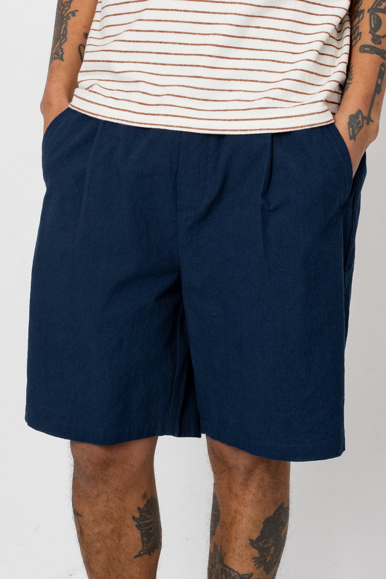 Relaxed Assembly Short - Dark Navy Crinkle
