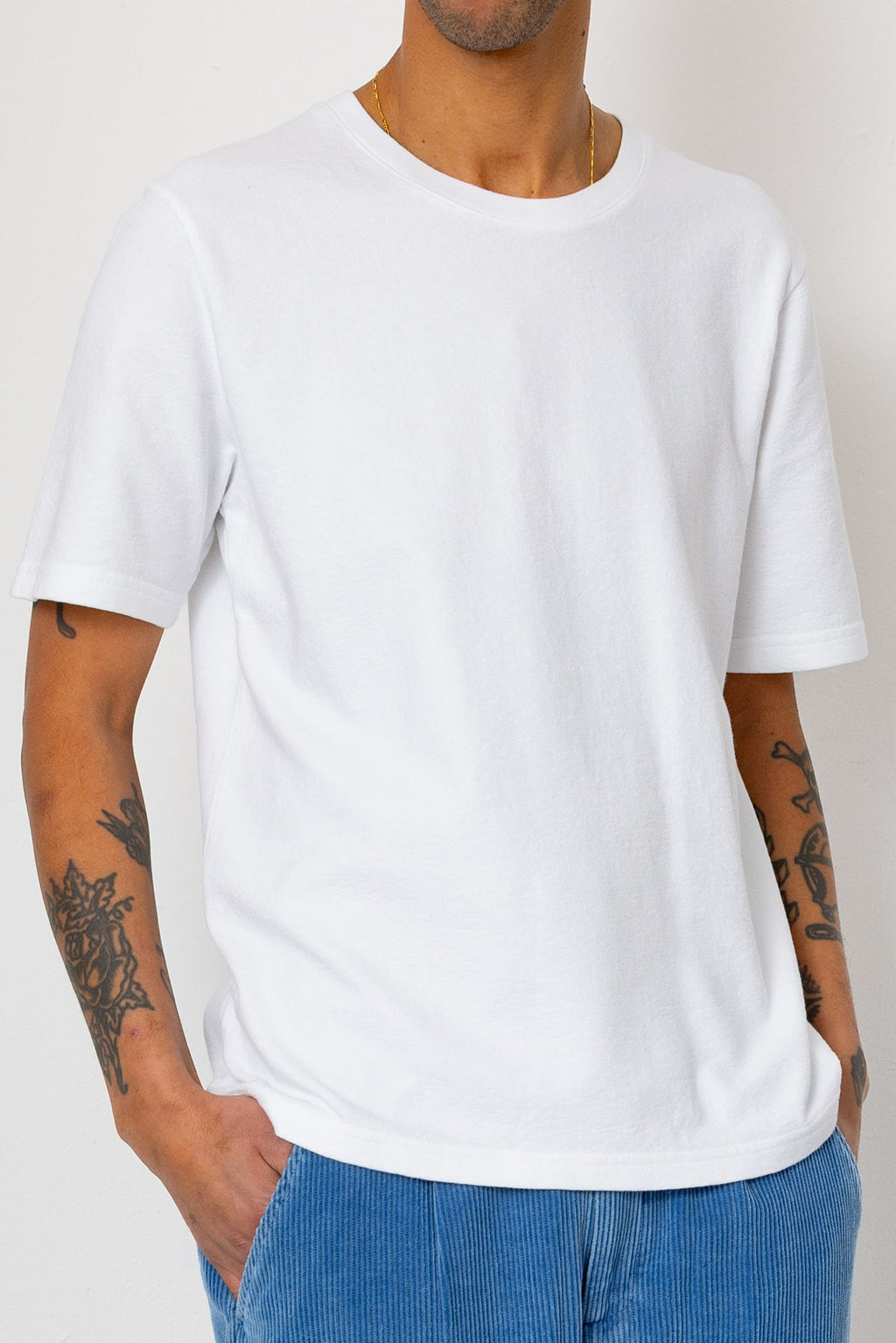 Short Sleeve Textured T-Shirt - White