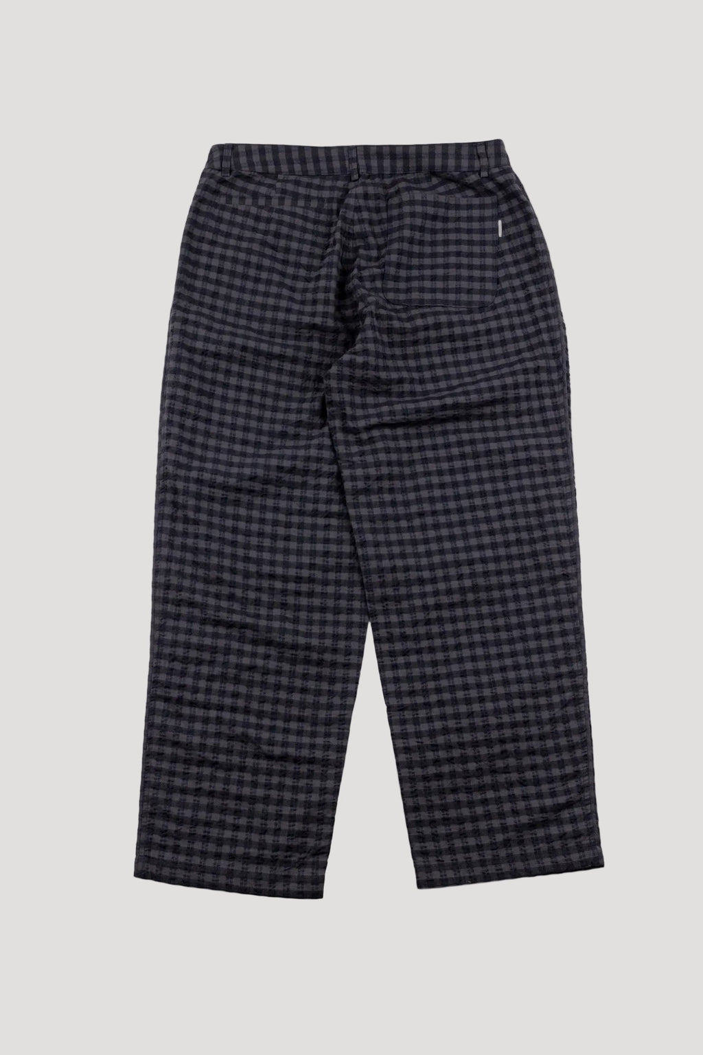 Wide Fit Trouser - Navy Crinkle Check