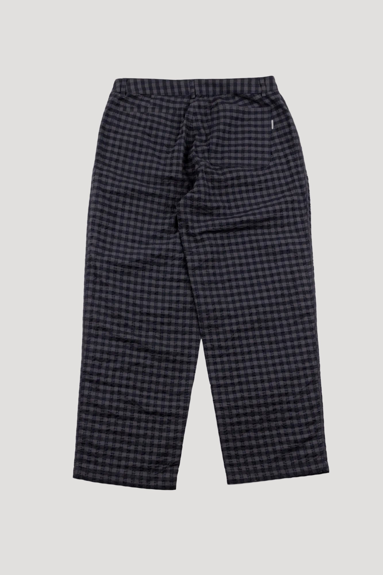 Wide Fit Trouser - Navy Crinkle Check
