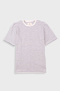 Short Sleeve Textured Striped T-Shirt - Ecru Navy